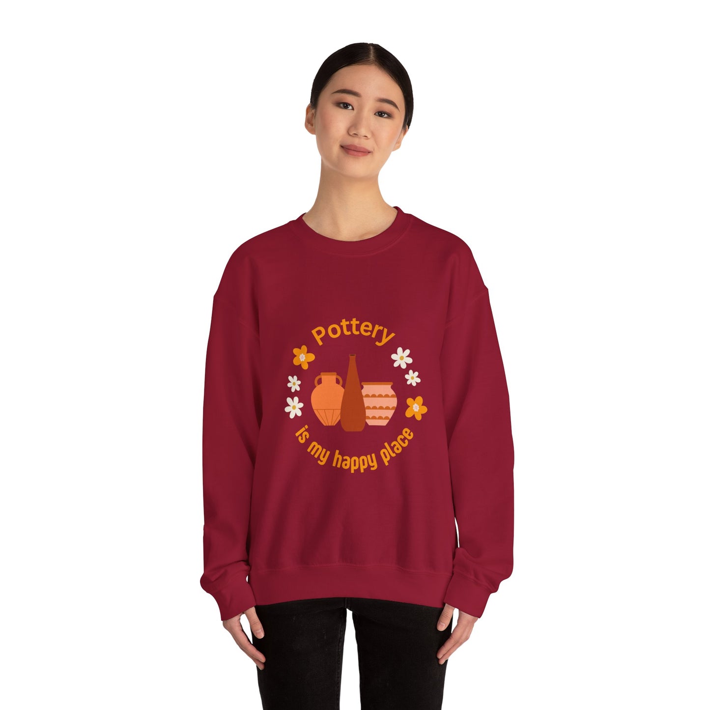 Pottery is my happy place - Unisex Crewneck Sweatshirt