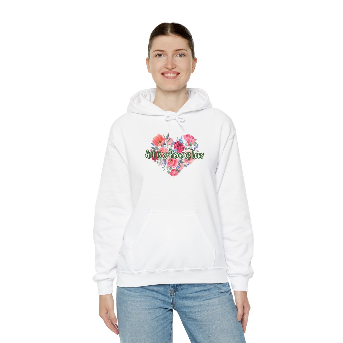 Art Is a Piece of Love Floral Hoodie