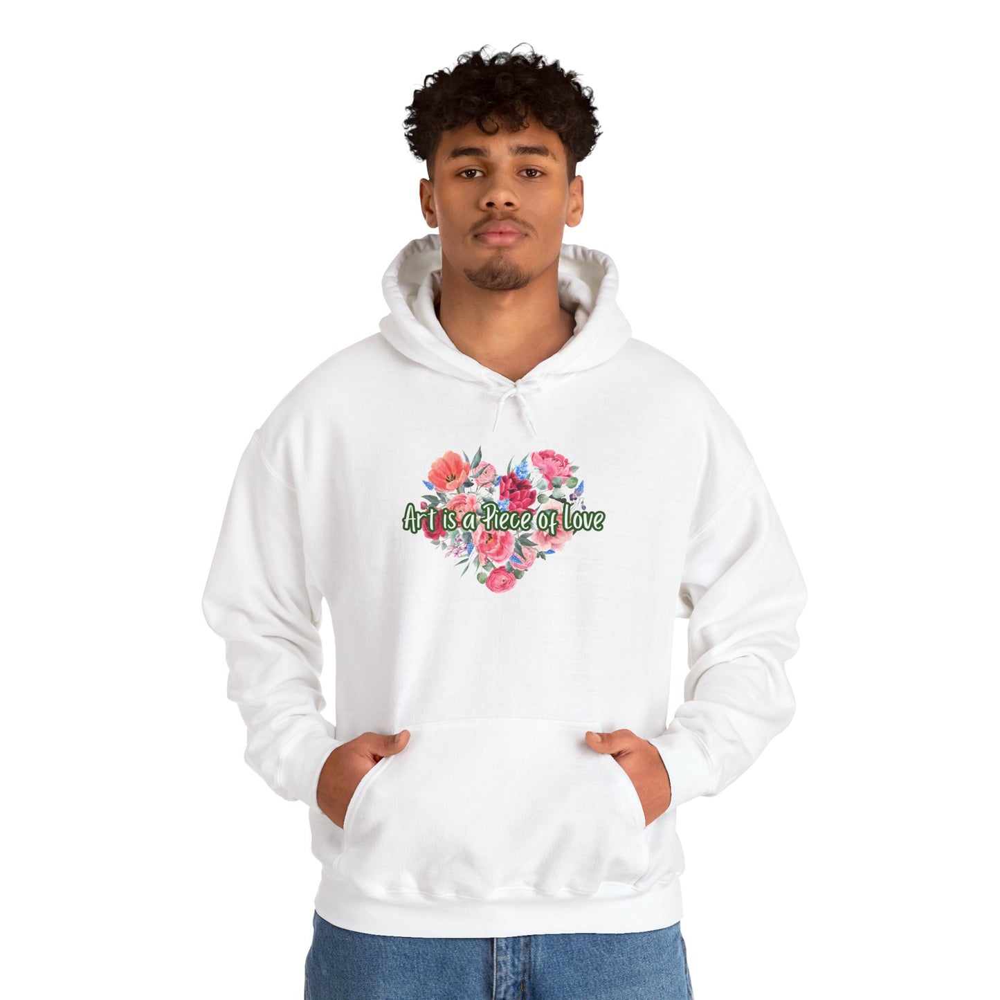 Art Is a Piece of Love Floral Hoodie