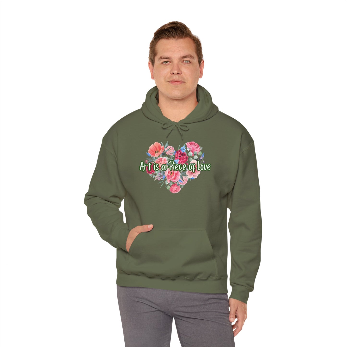 Art Is a Piece of Love Floral Hoodie