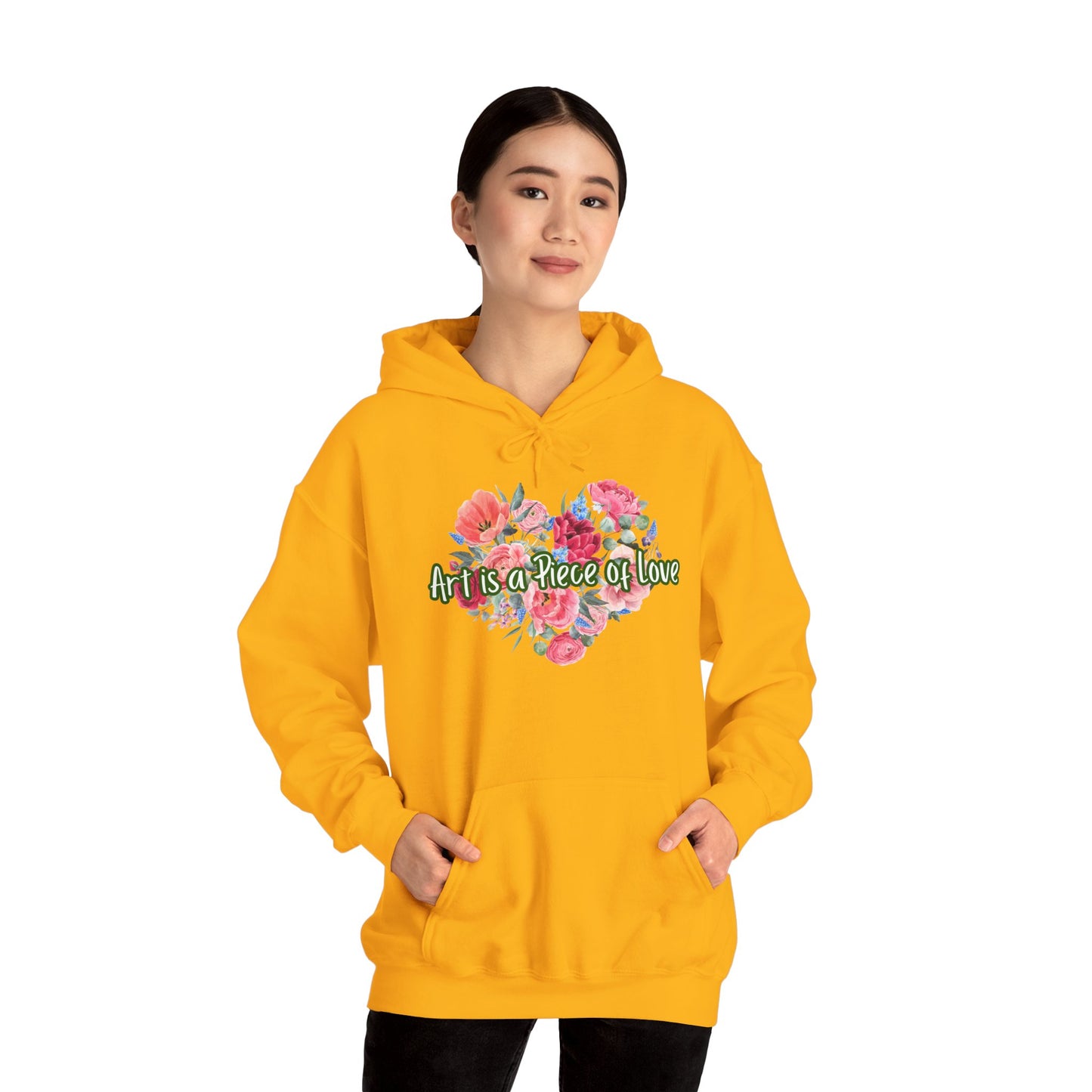 Art Is a Piece of Love Floral Hoodie