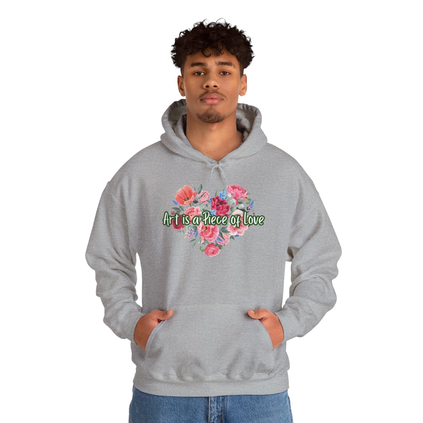 Art Is a Piece of Love Floral Hoodie