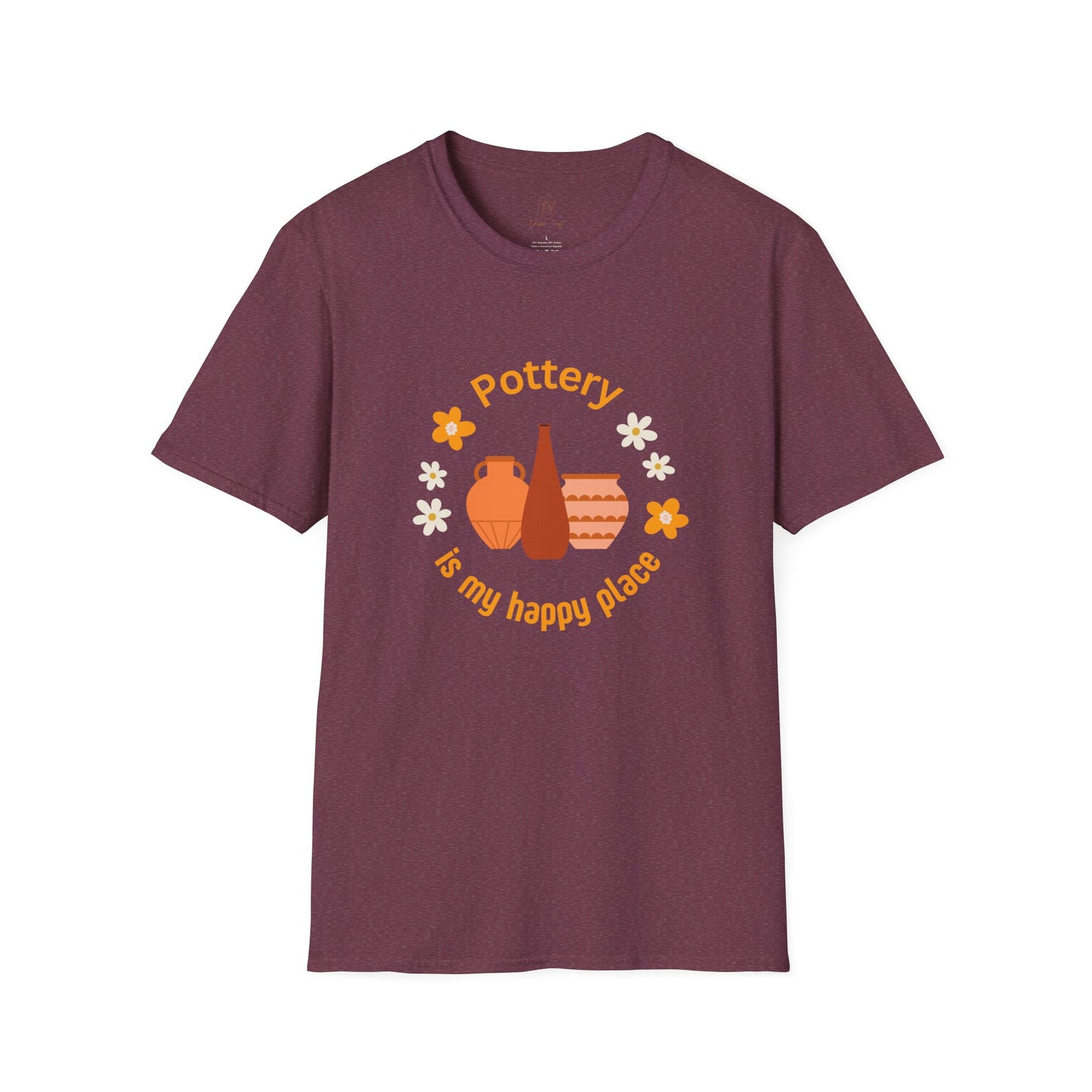 Pottery is my happy place - Unisex Softstyle T-Shirt