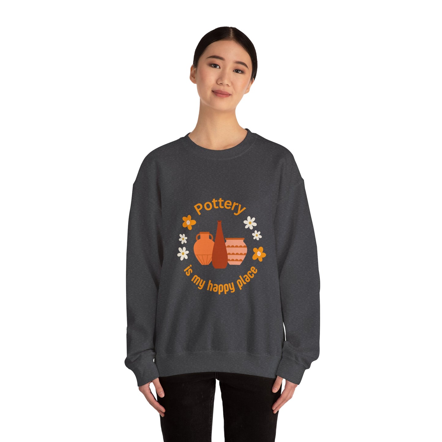 Pottery is my happy place - Unisex Crewneck Sweatshirt