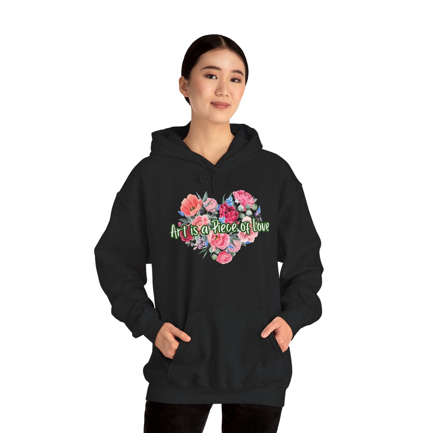 Art Is a Piece of Love Floral Hoodie
