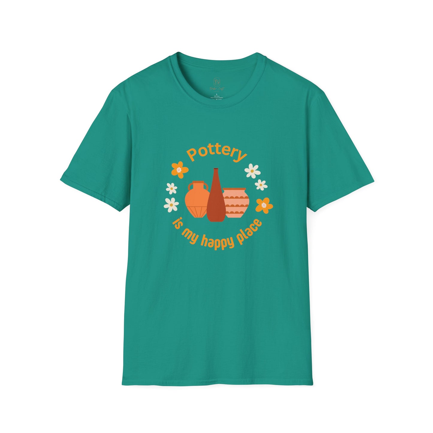 Pottery is my happy place - Unisex Softstyle T-Shirt