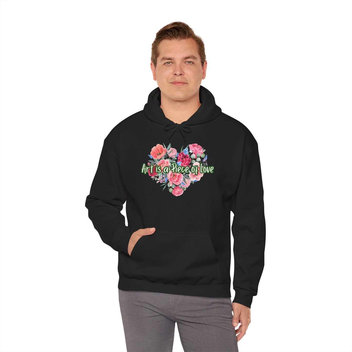 Art Is a Piece of Love Floral Hoodie