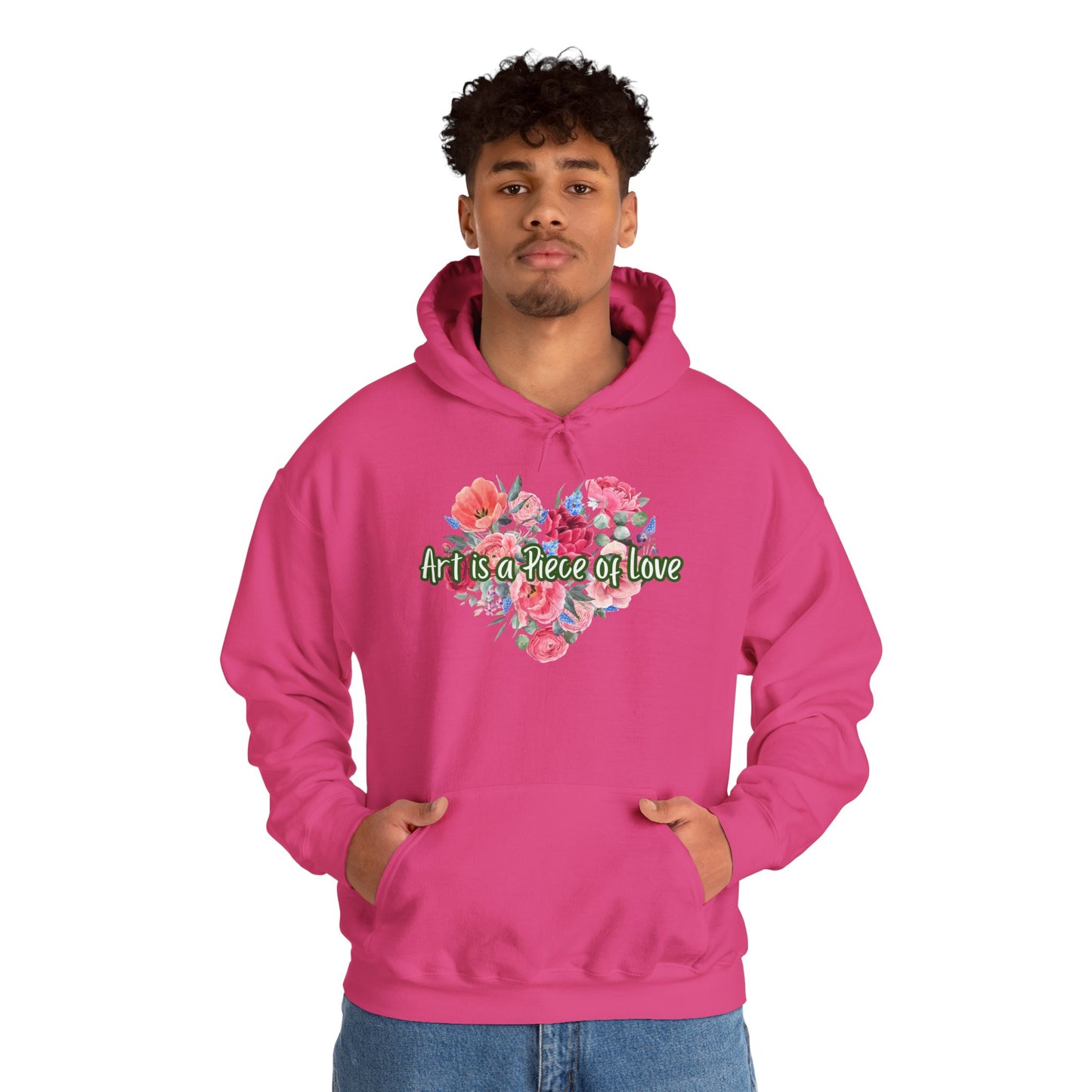 Art Is a Piece of Love Floral Hoodie
