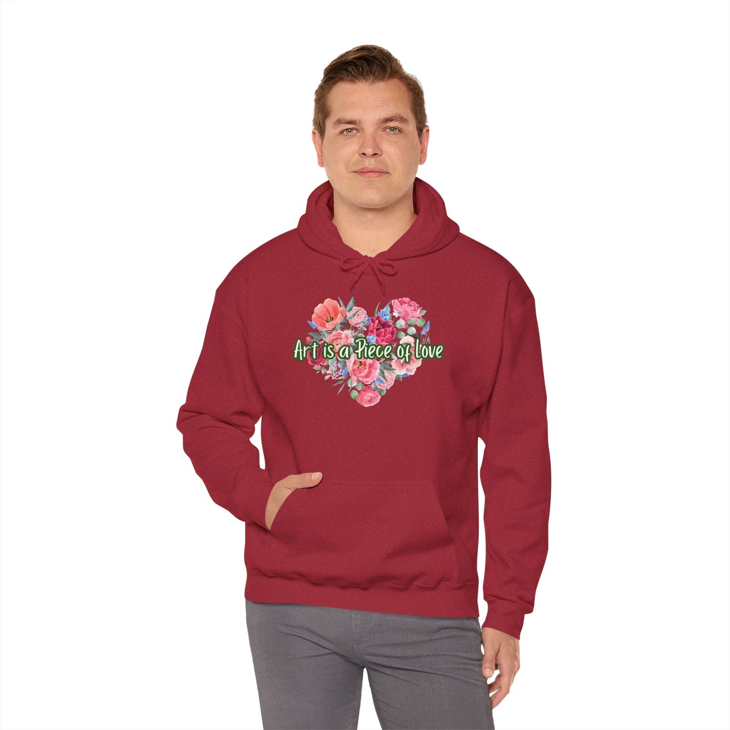 Art Is a Piece of Love Floral Hoodie