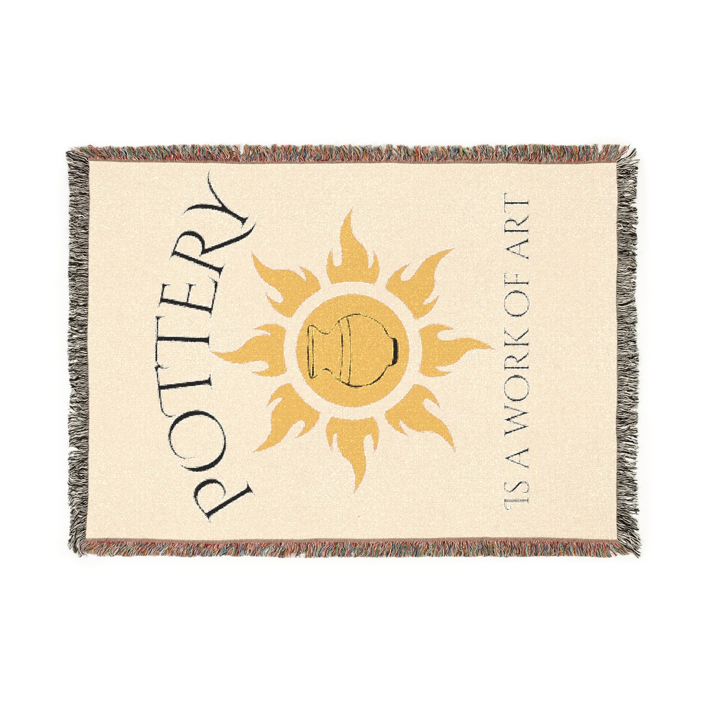 Pottery is a Work of Art Woven Blanket - Cozy Home Decor, Gift for Pottery Lovers, Artistic Throw for Couch, unique wall art
