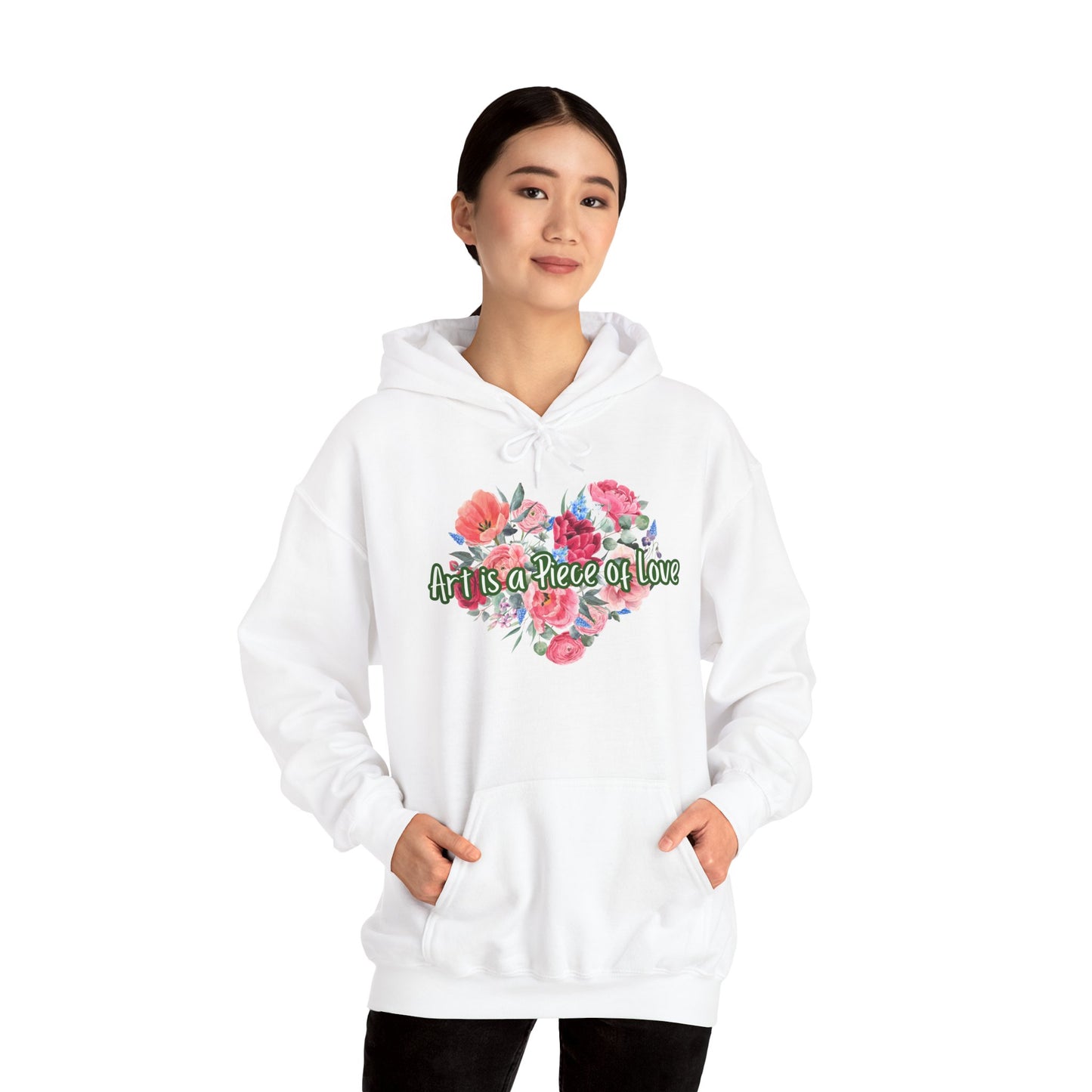 Art Is a Piece of Love Floral Hoodie