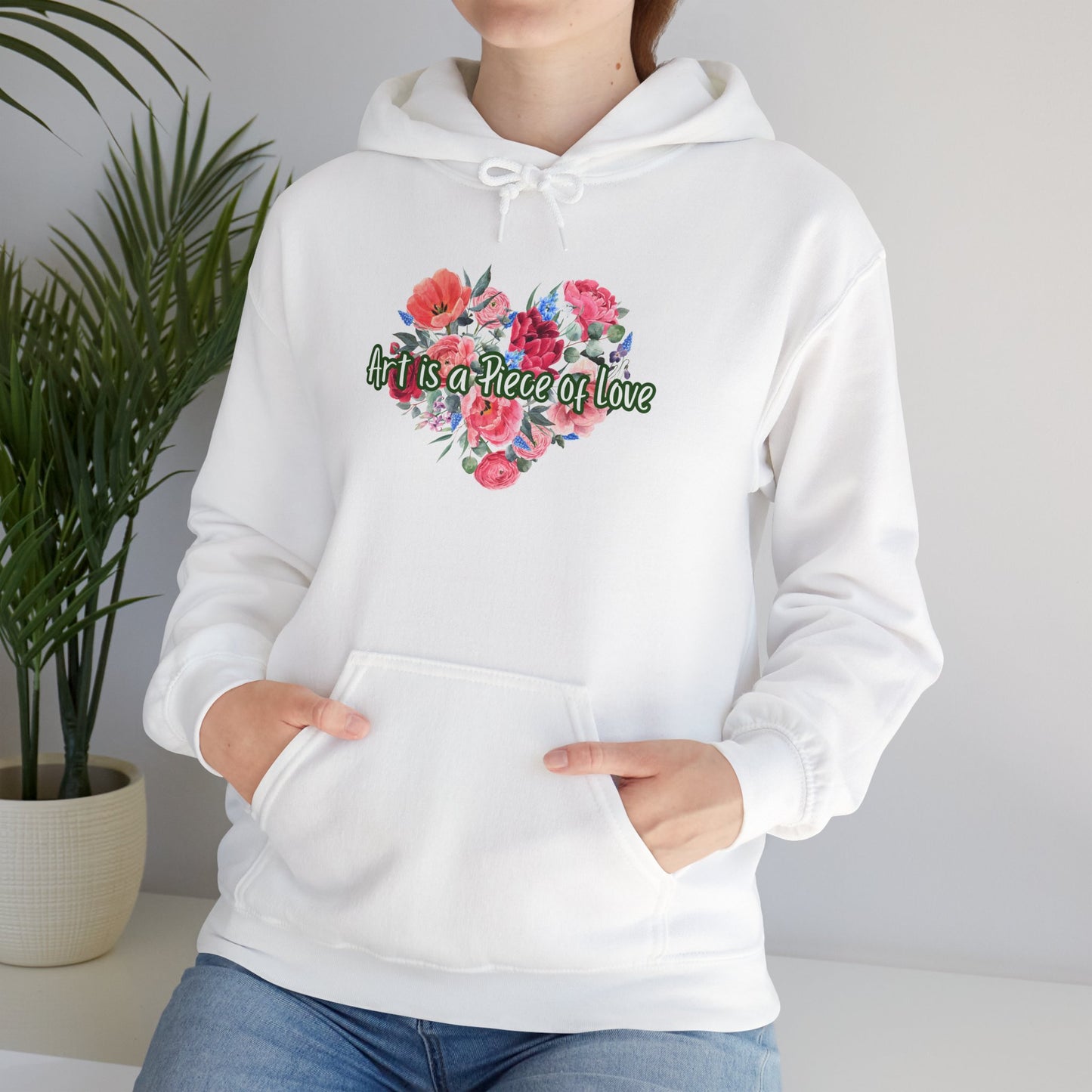 Art Is a Piece of Love Floral Hoodie