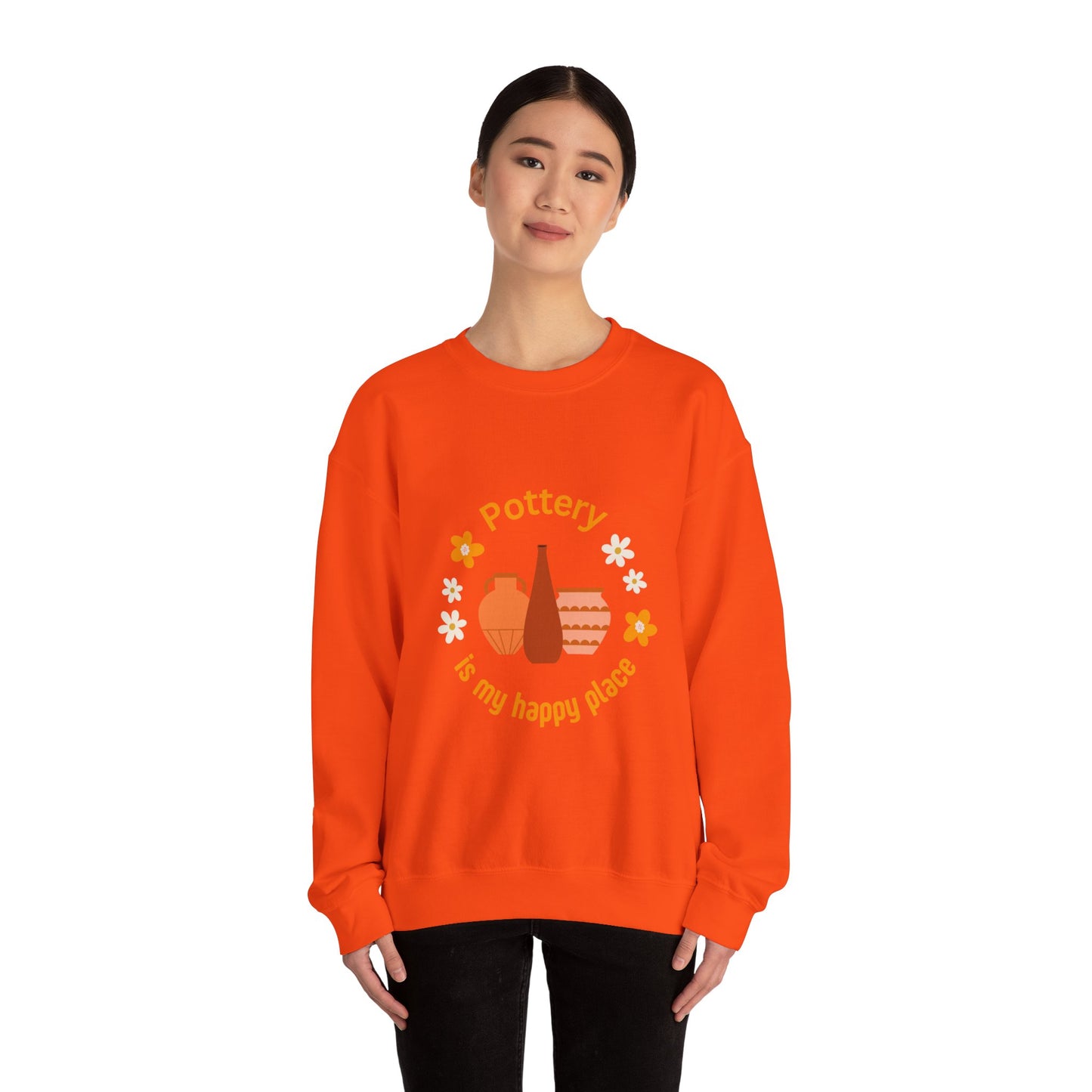 Pottery is my happy place - Unisex Crewneck Sweatshirt