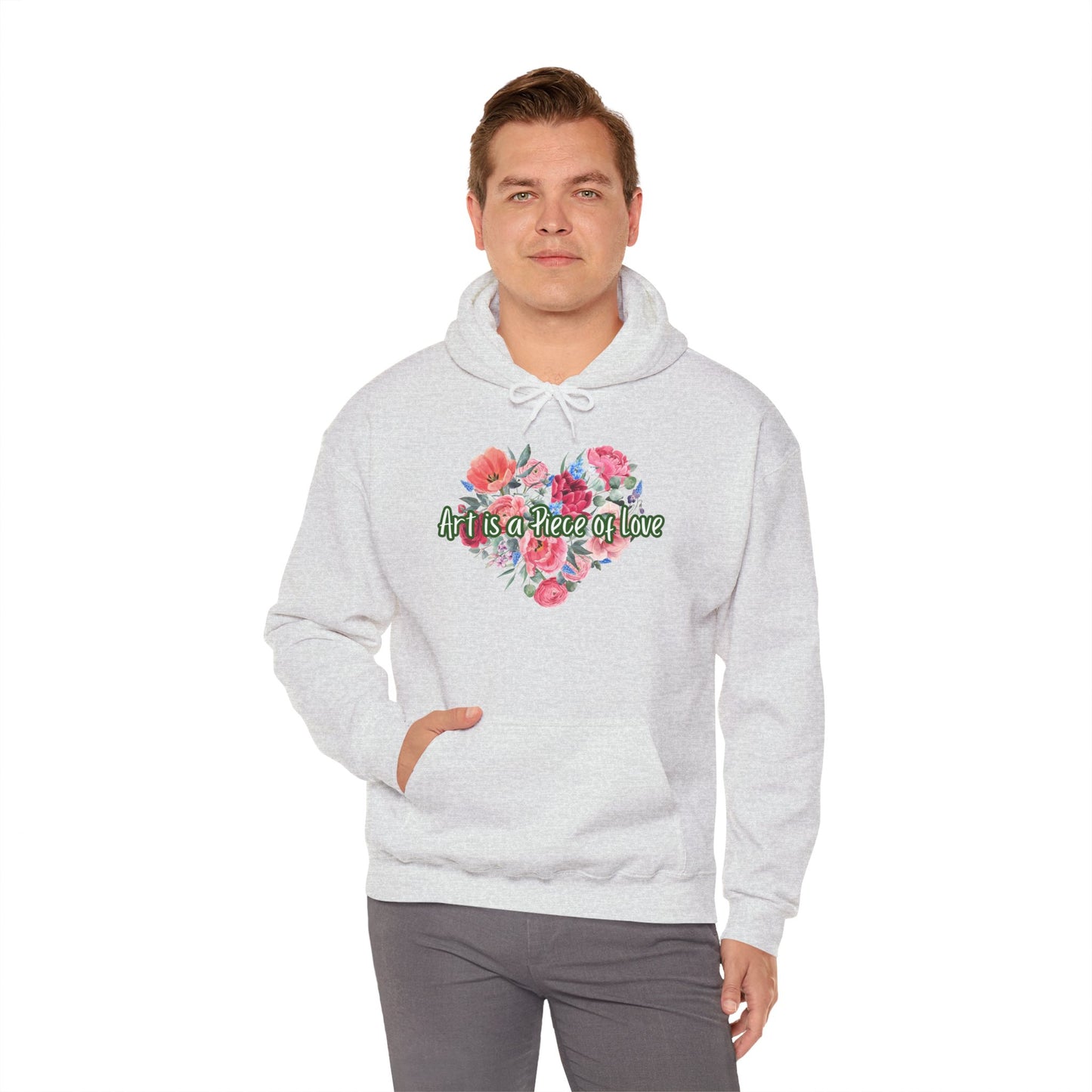 Art Is a Piece of Love Floral Hoodie