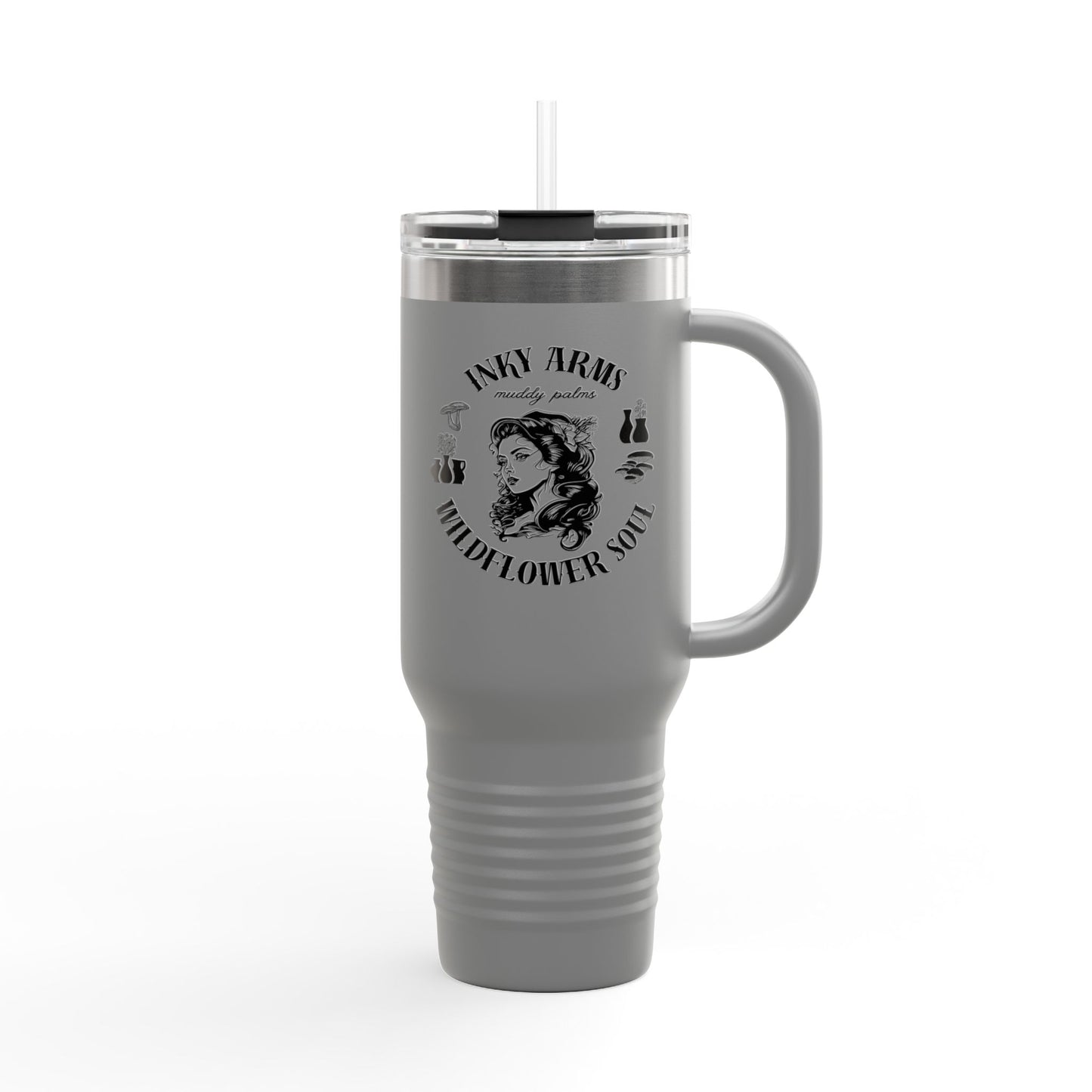 Wildflower Soul Insulated Travel Mug, 40oz - Perfect for Road Trips, Camping, Coffee Lovers, Gifts, Summer Adventures