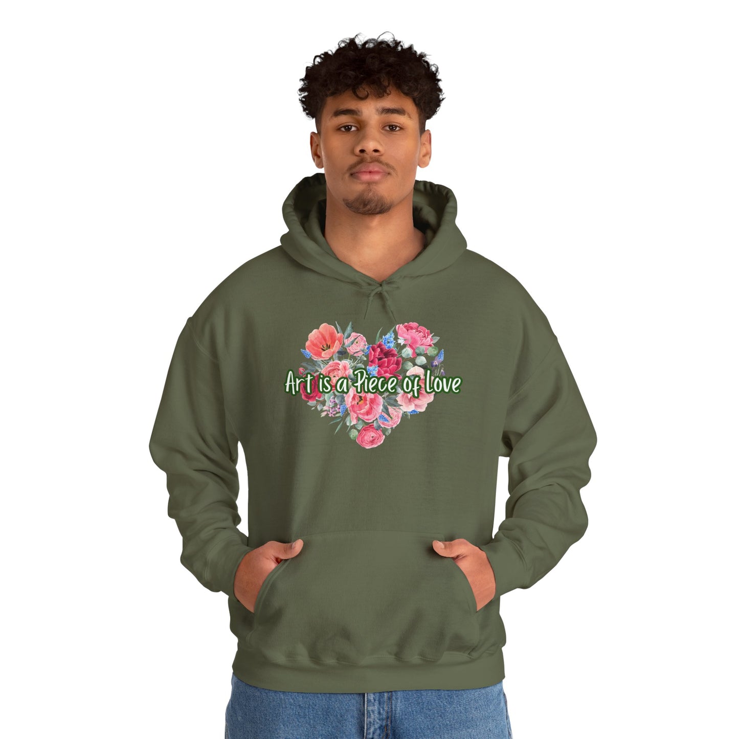 Art Is a Piece of Love Floral Hoodie