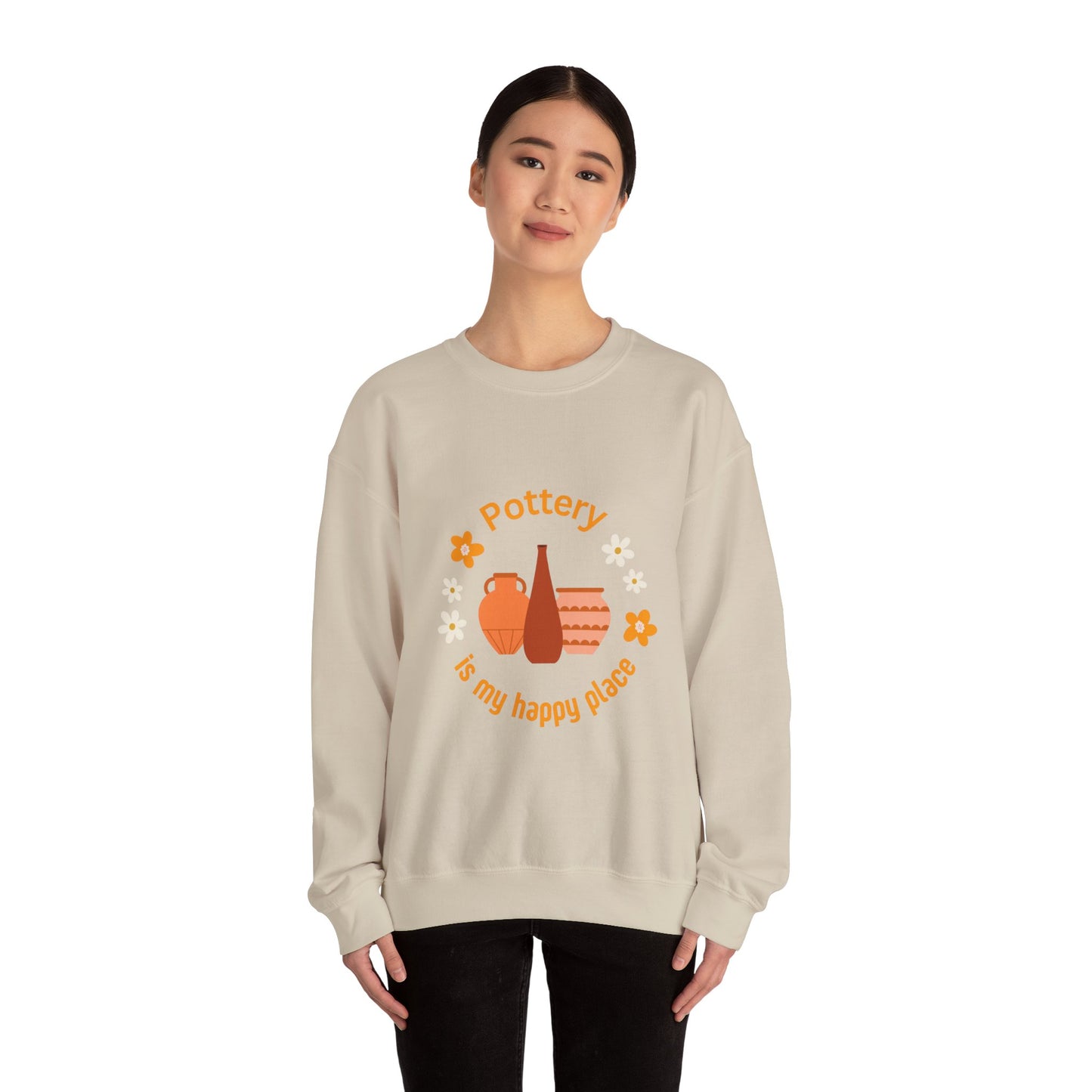 Pottery is my happy place - Unisex Crewneck Sweatshirt