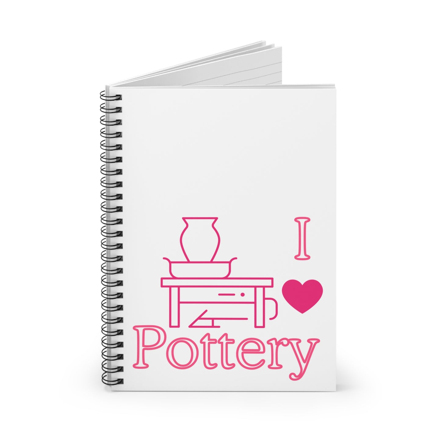 Pottery Enthusiast Spiral Notebook - I Love Pottery, Gift for Potters, Art Supplies, Studio Journal, Creative Notebook