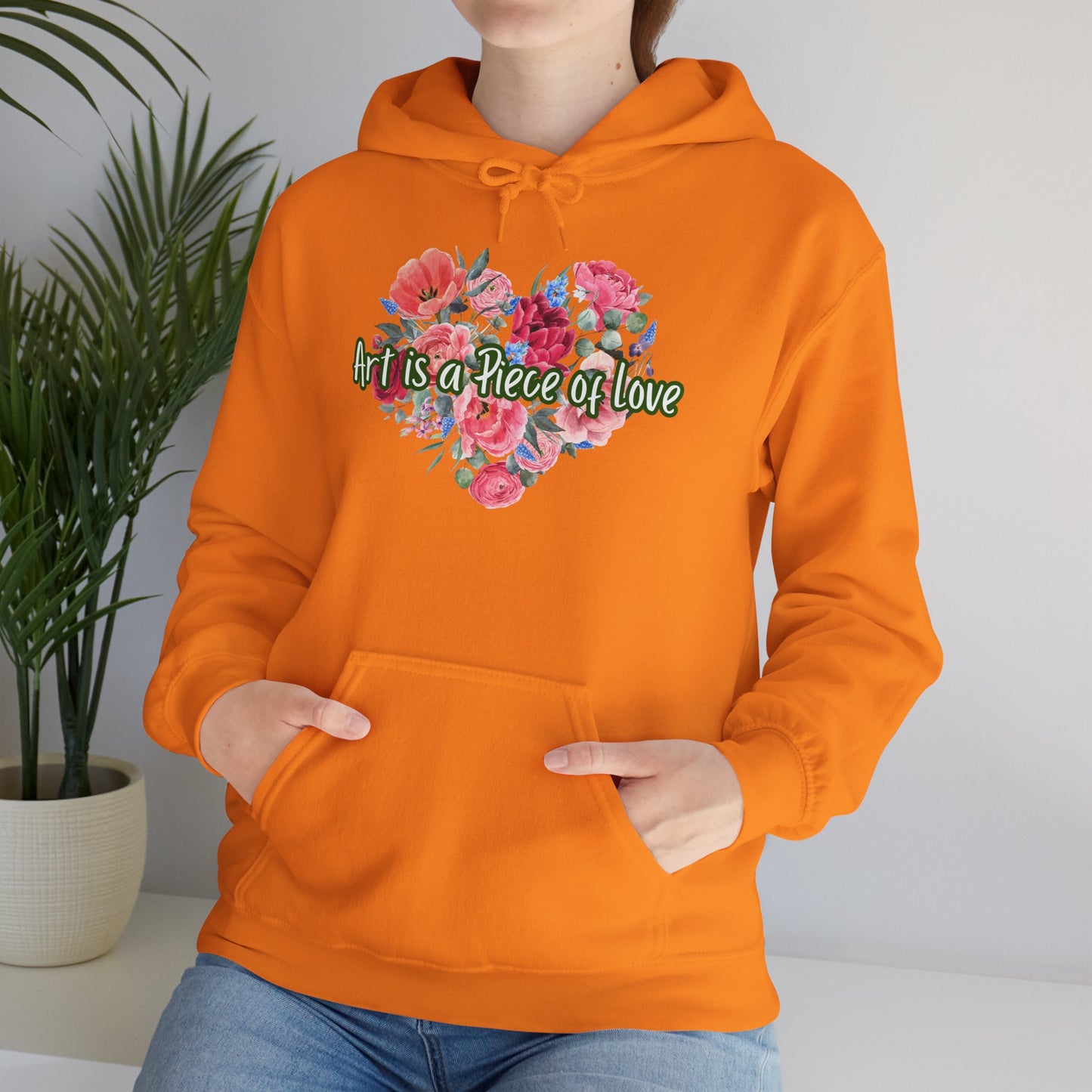 Art Is a Piece of Love Floral Hoodie