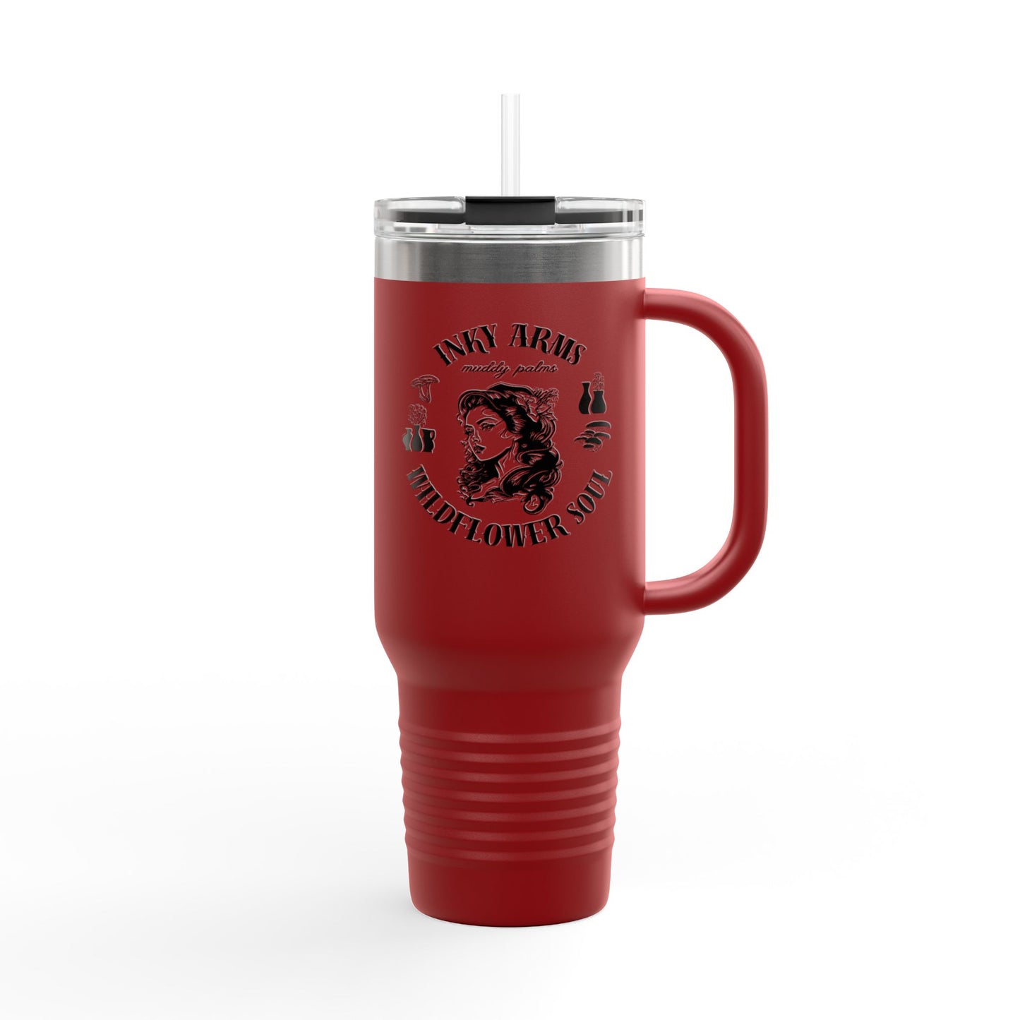 Wildflower Soul Insulated Travel Mug, 40oz - Perfect for Road Trips, Camping, Coffee Lovers, Gifts, Summer Adventures