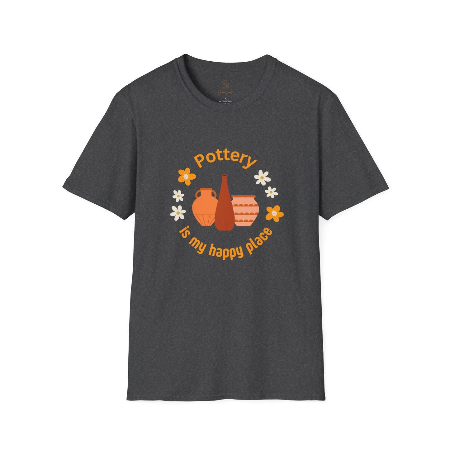 Pottery is my happy place - Unisex Softstyle T-Shirt