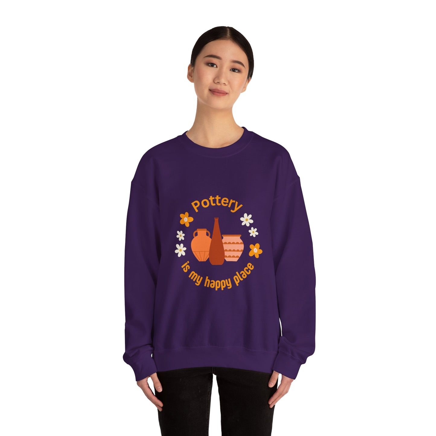 Pottery is my happy place - Unisex Crewneck Sweatshirt