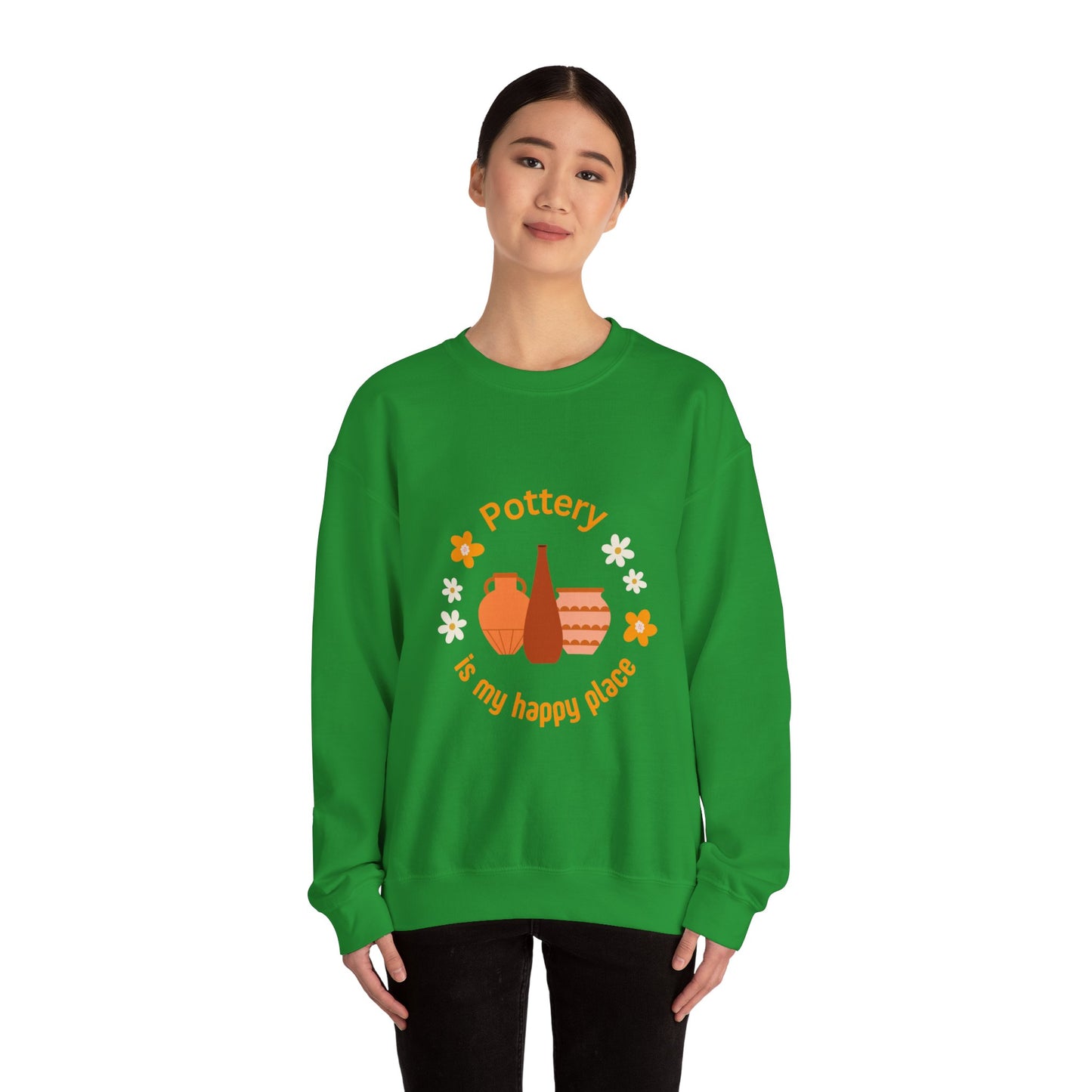 Pottery is my happy place - Unisex Crewneck Sweatshirt