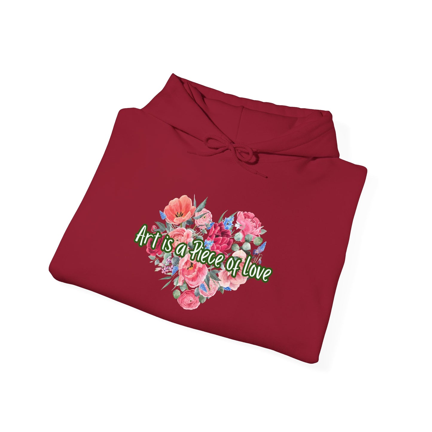 Art Is a Piece of Love Floral Hoodie