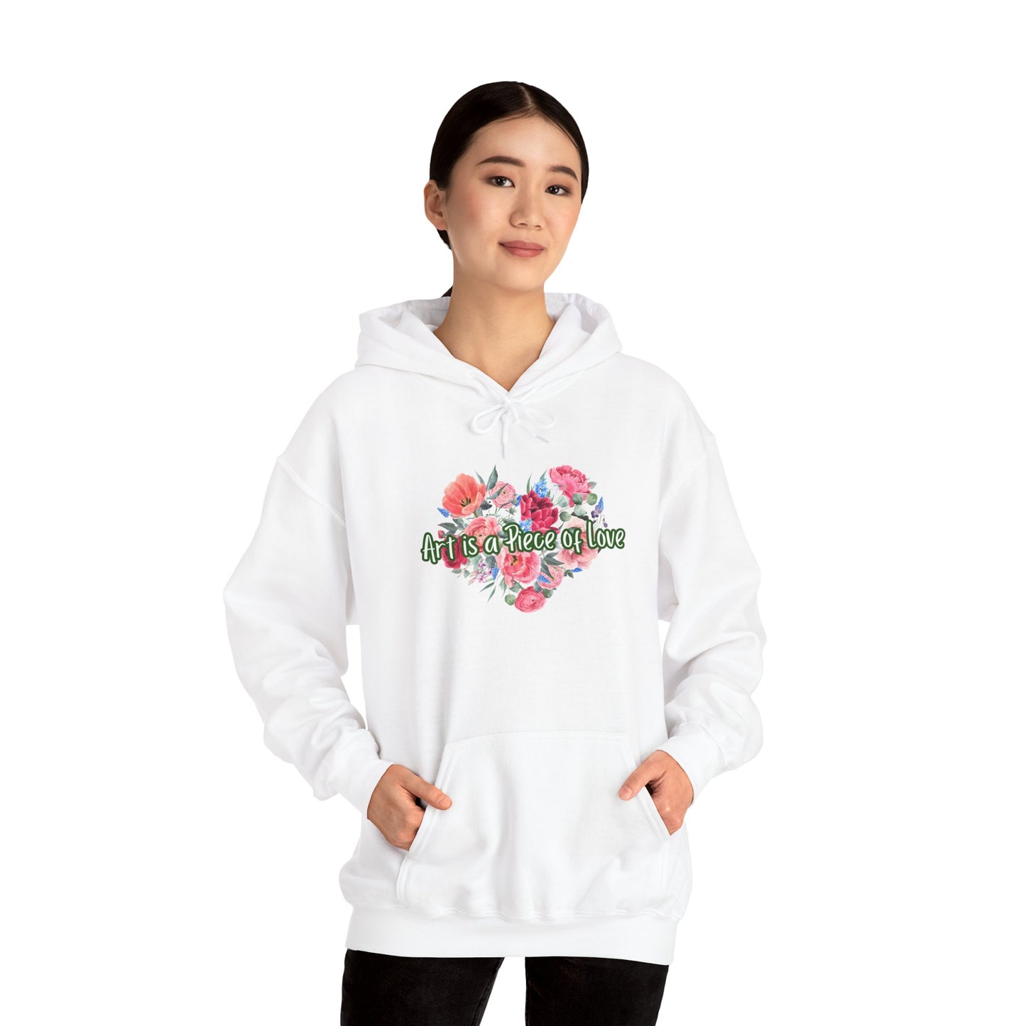 Art Is a Piece of Love Floral Hoodie