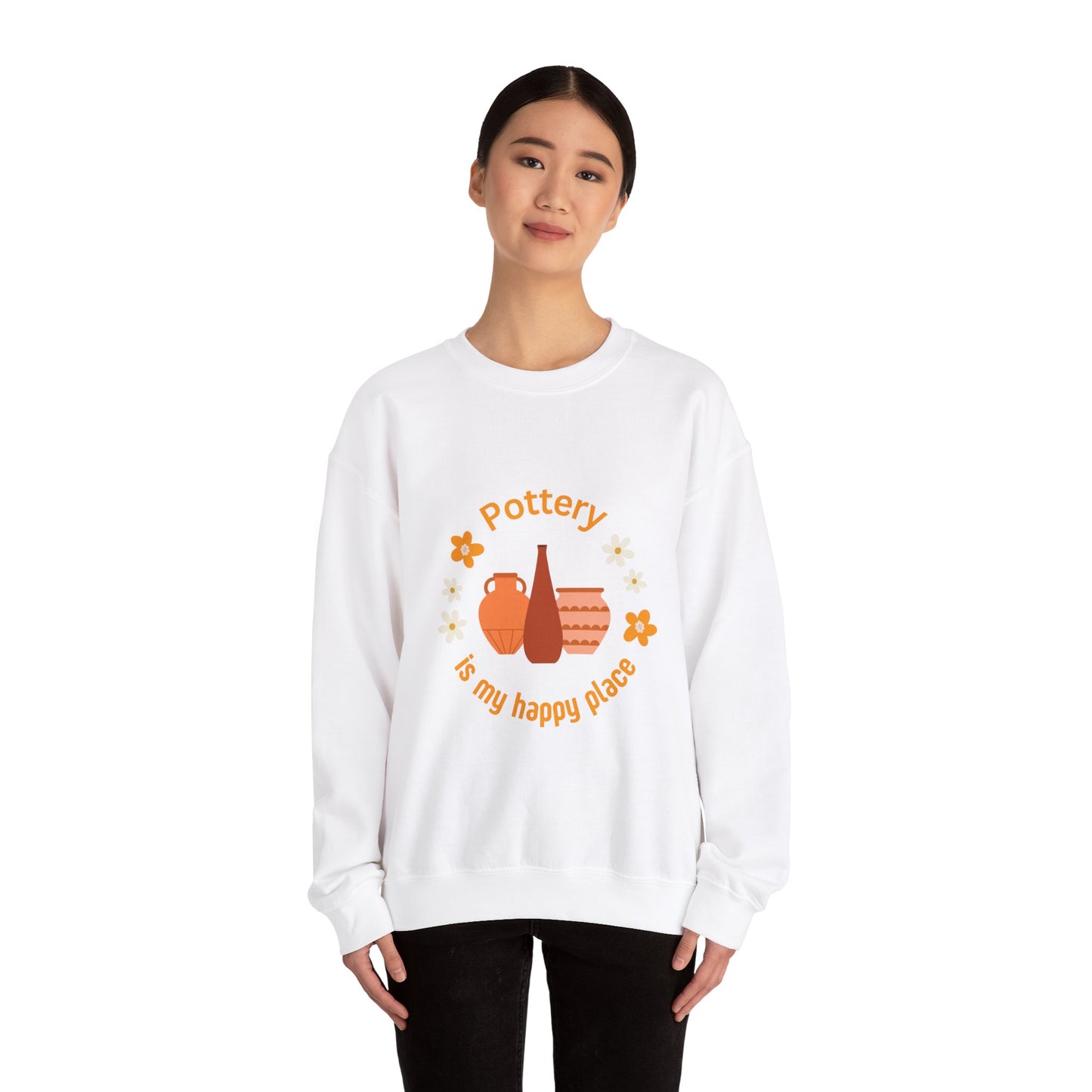 Pottery is my happy place - Unisex Crewneck Sweatshirt