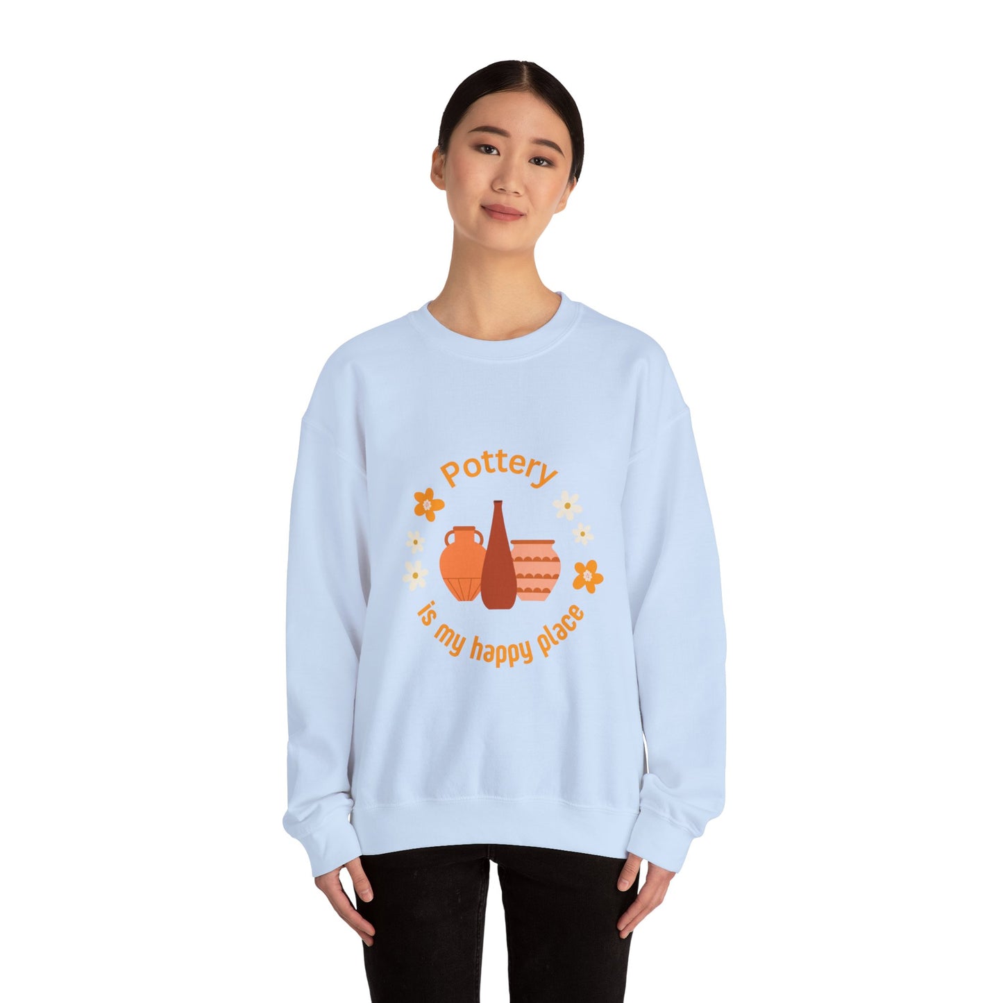 Pottery is my happy place - Unisex Crewneck Sweatshirt