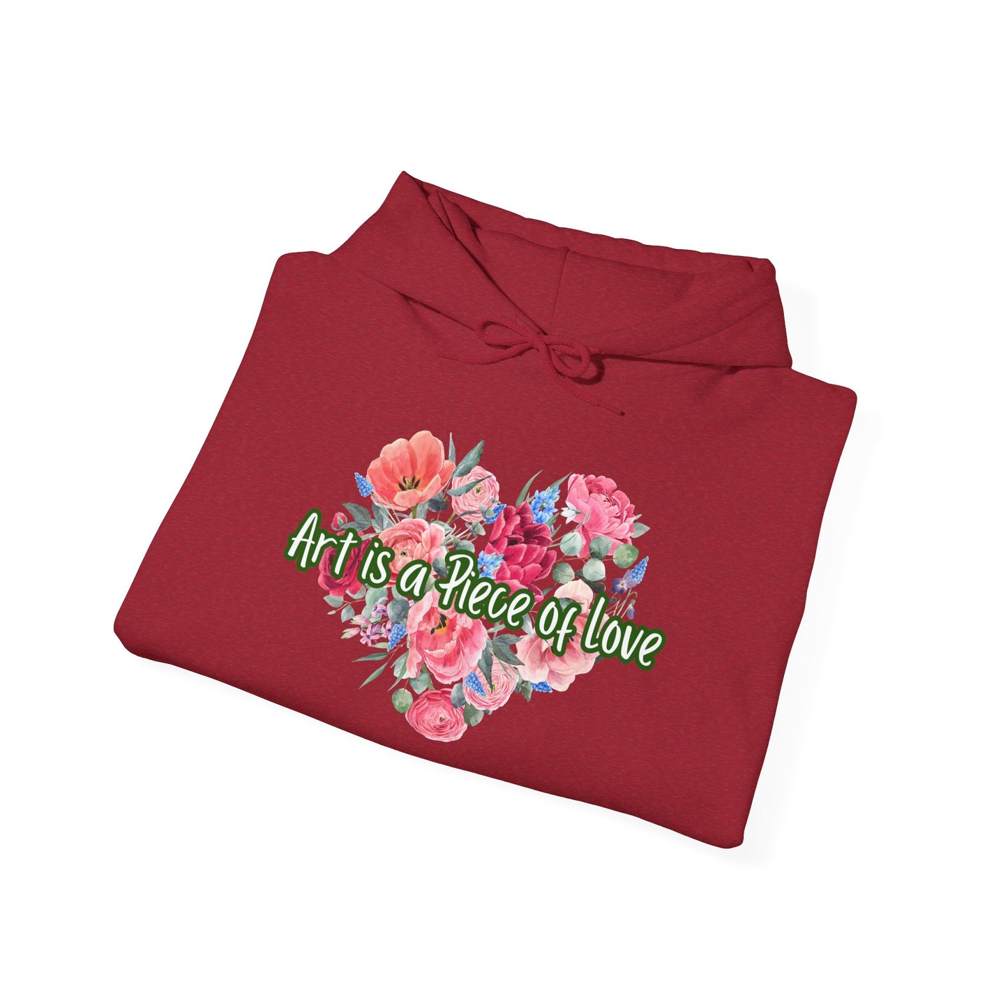 Art Is a Piece of Love Floral Hoodie