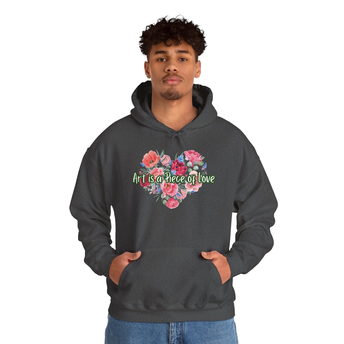 Art Is a Piece of Love Floral Hoodie