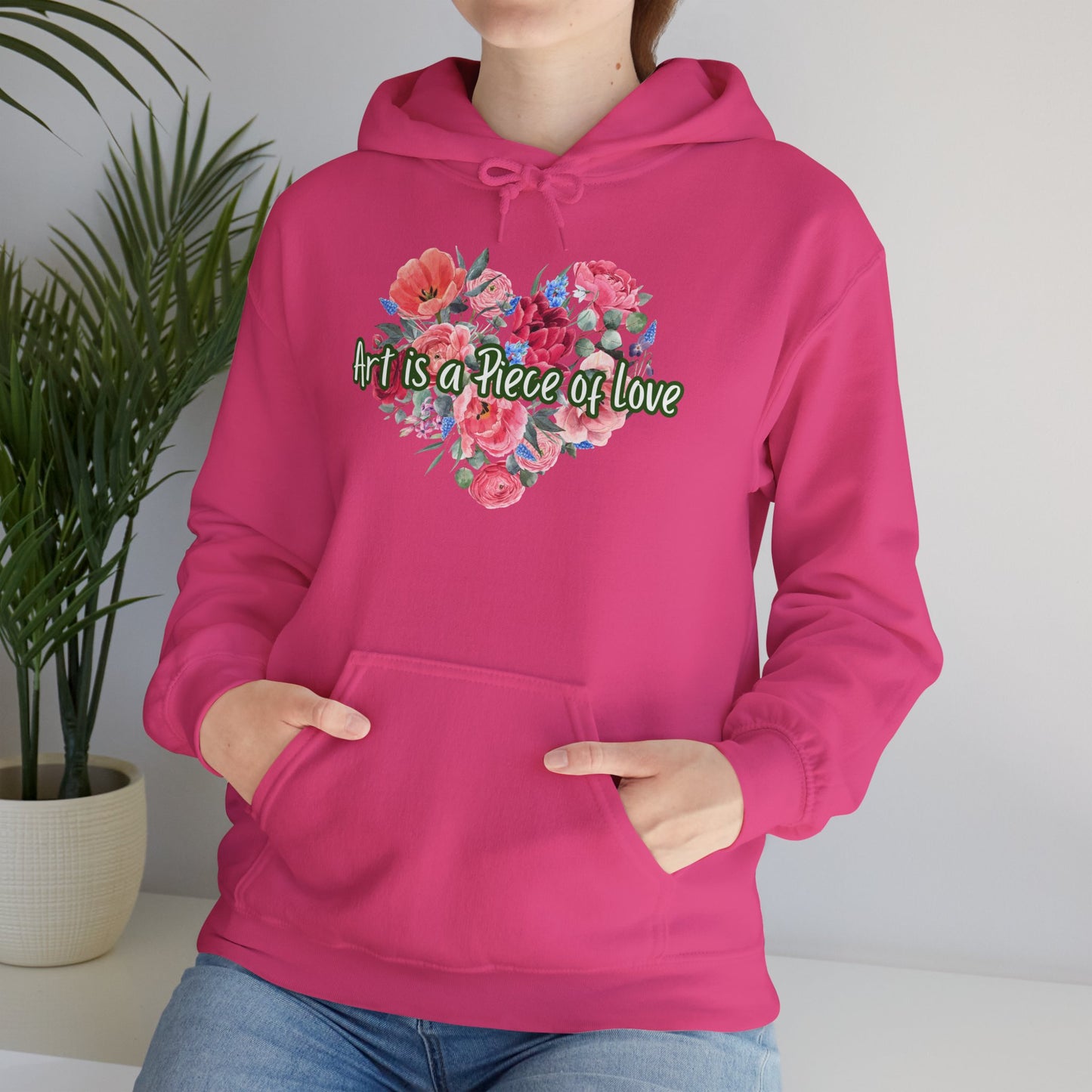 Art Is a Piece of Love Floral Hoodie