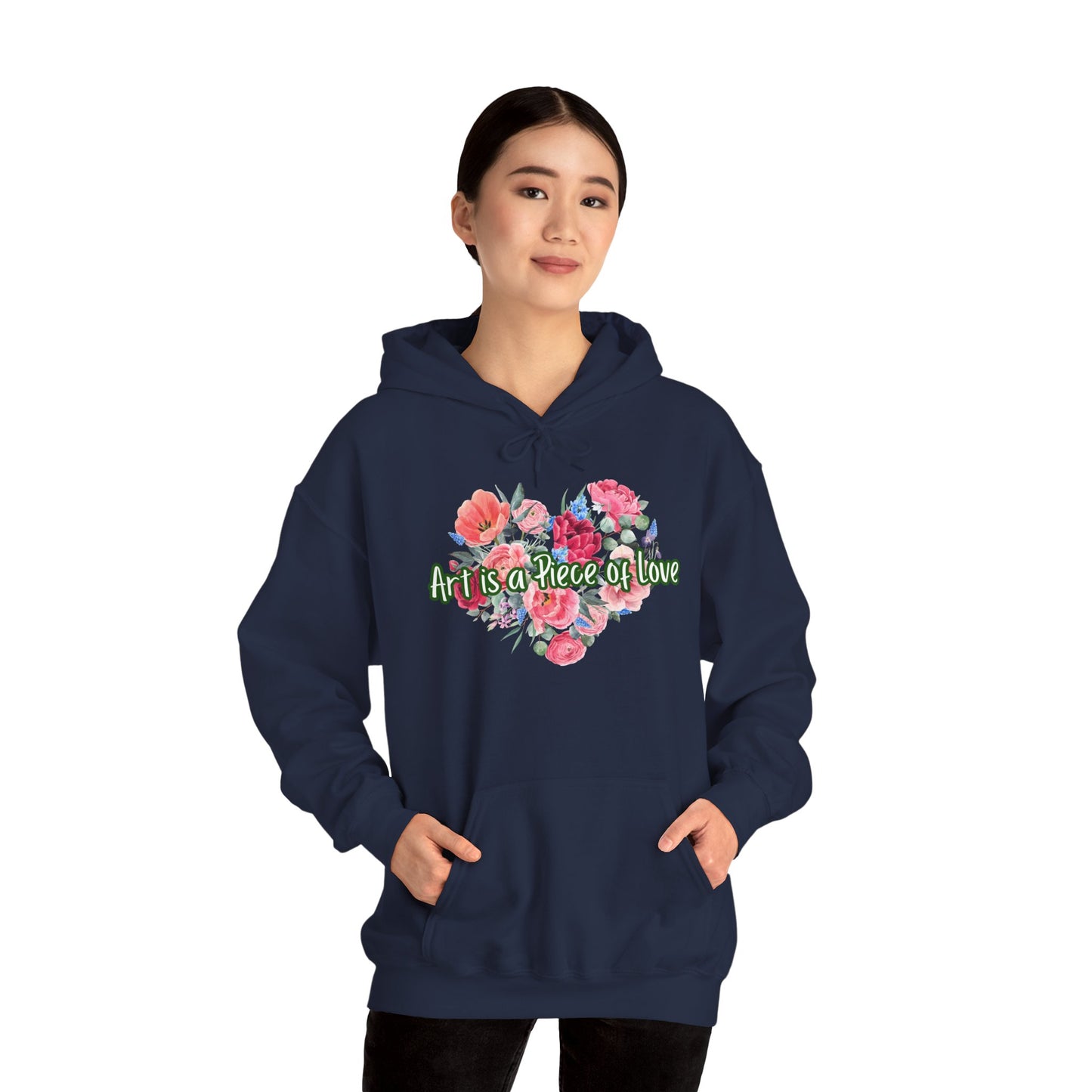 Art Is a Piece of Love Floral Hoodie