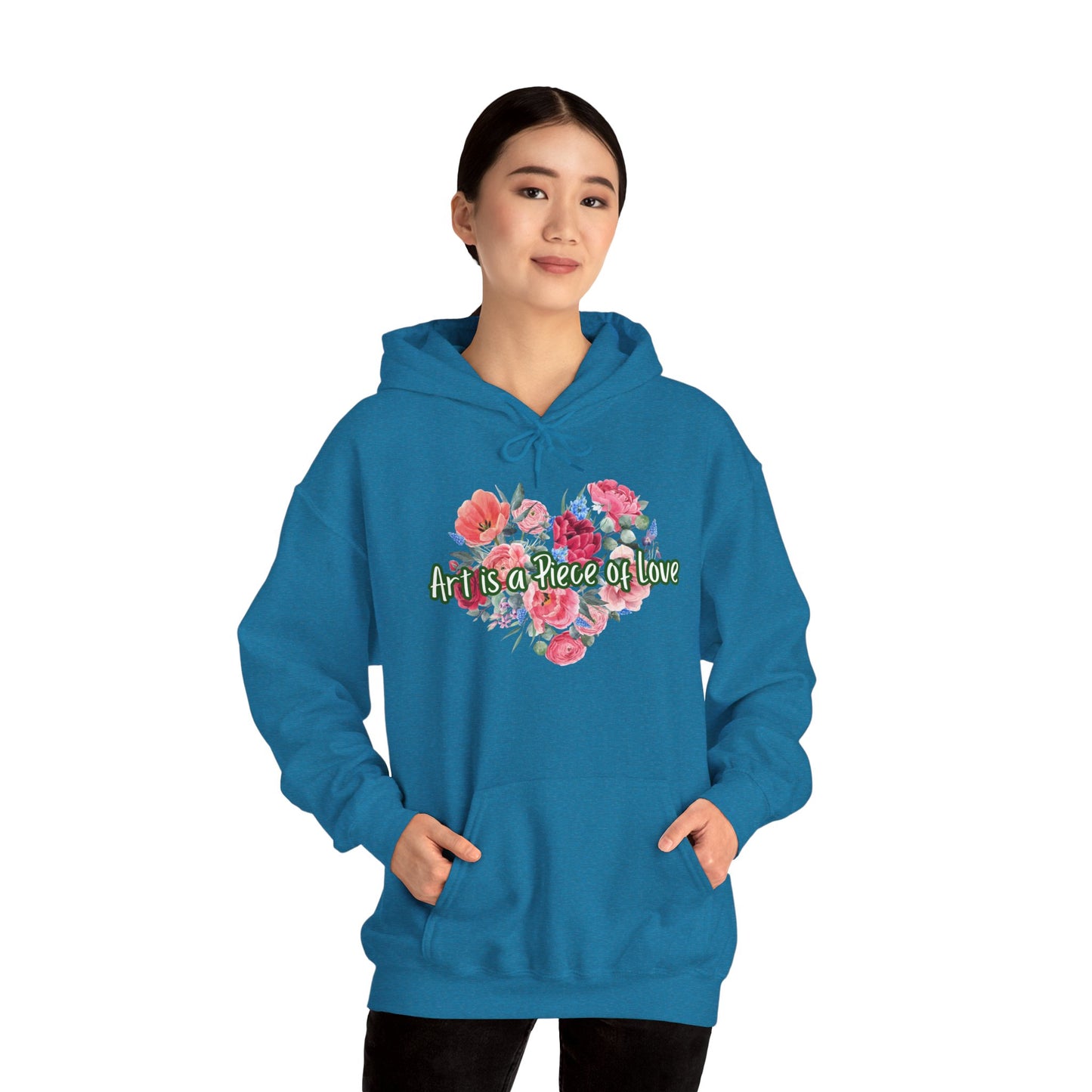 Art Is a Piece of Love Floral Hoodie