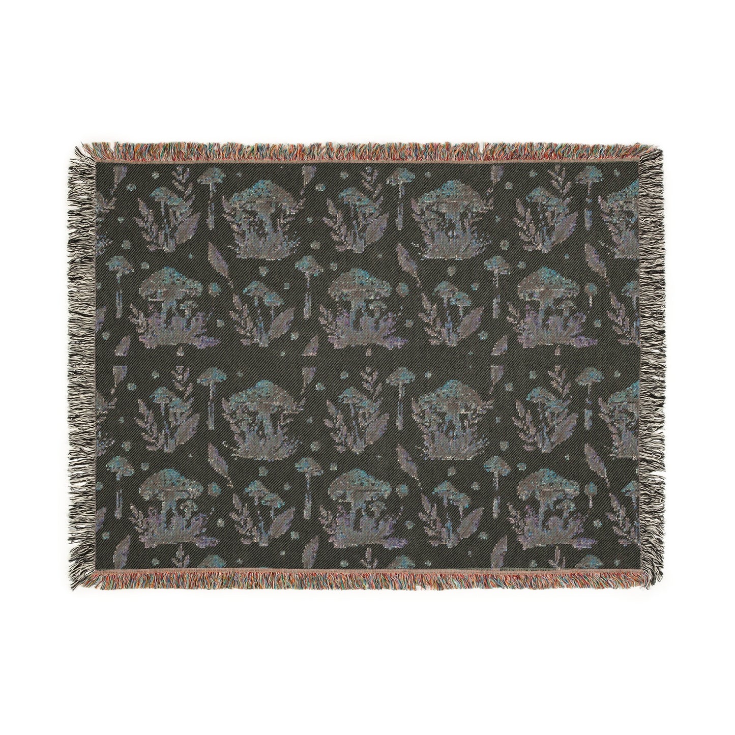 Whimsical Mushroom Inspired Woven Blanket, Cozy Home Decor, Perfect for Mother's Day, Gift for Housewarming, Living Room Throw