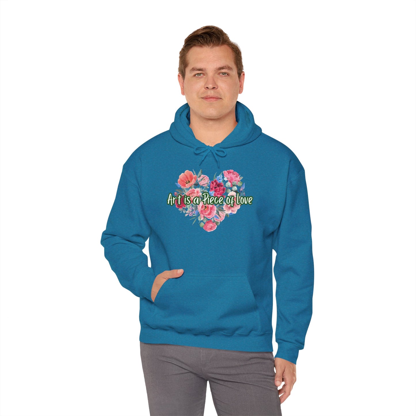 Art Is a Piece of Love Floral Hoodie