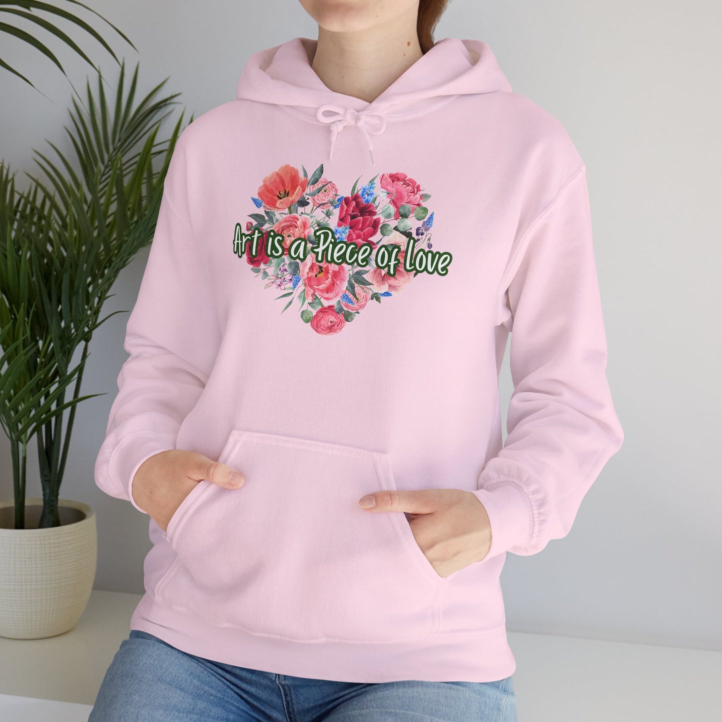 Art Is a Piece of Love Floral Hoodie
