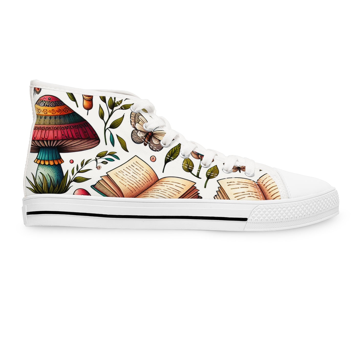 Book Lover's High Top Sneakers, Ideal for Readers, Literary Gifts, Cozy Vibes, Book Club, Unique Footwear