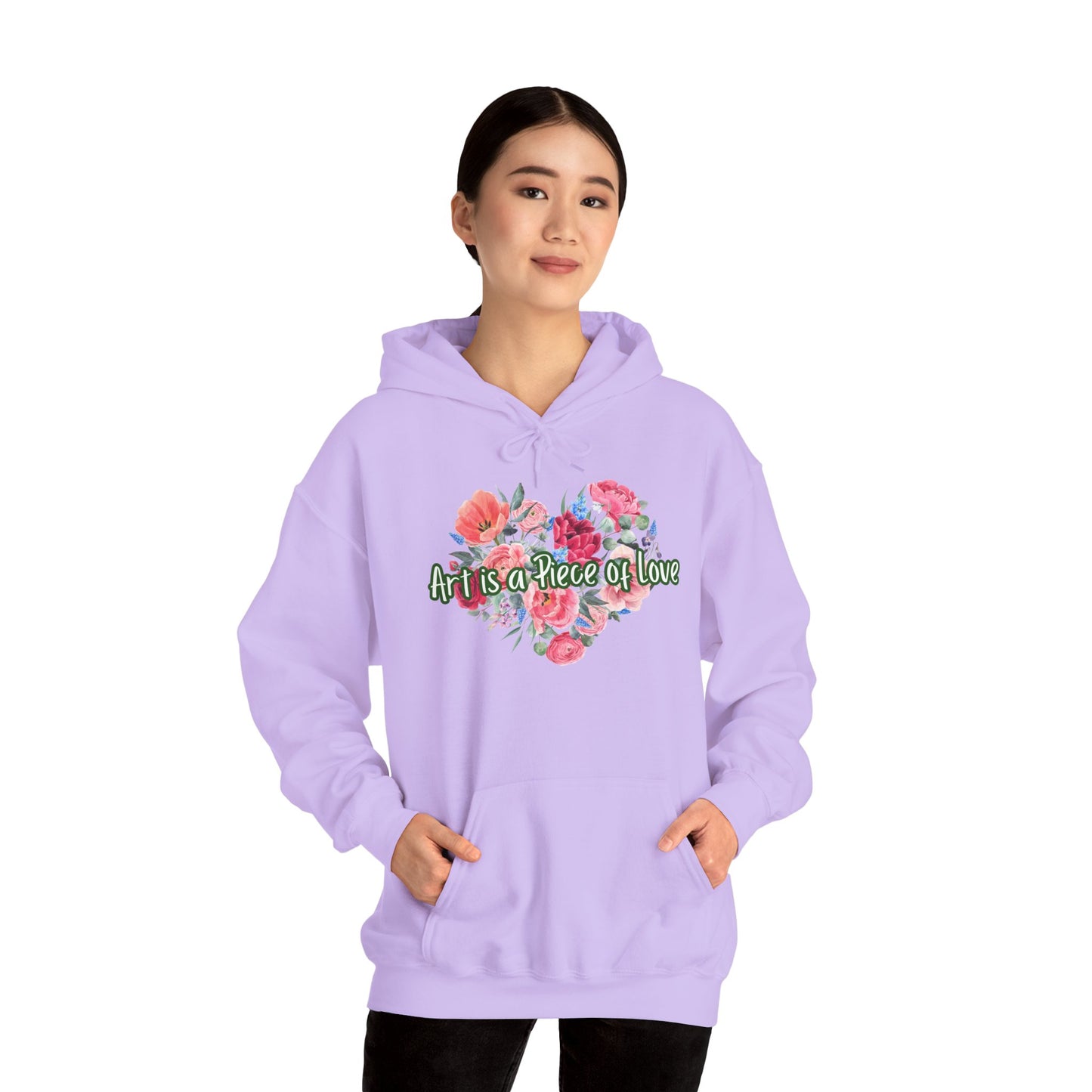 Art Is a Piece of Love Floral Hoodie