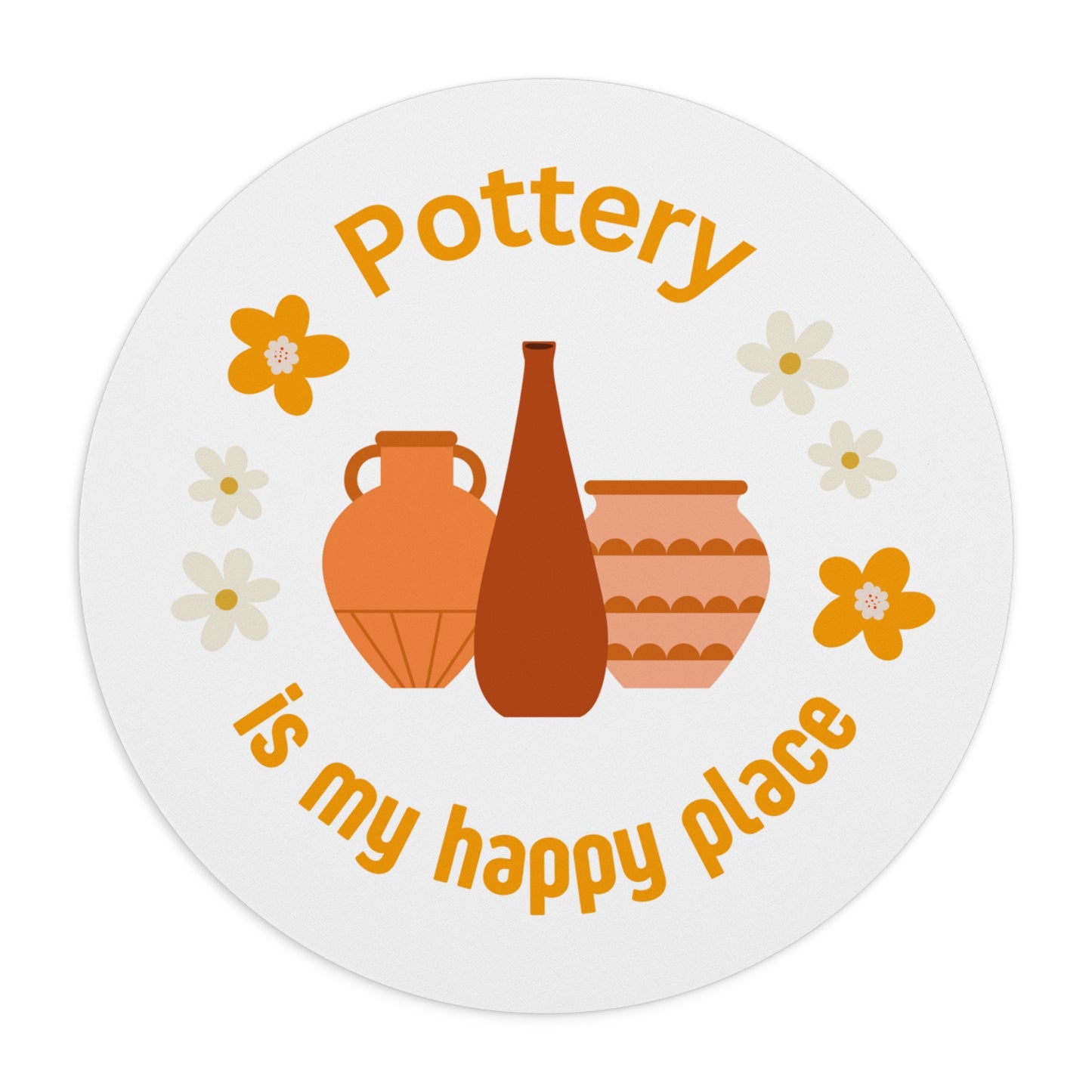 Pottery Lover's Mouse Pad, Creative Workspace Gift, Cozy Home Office Décor, Artisan Pottery Gifts, Flower Design