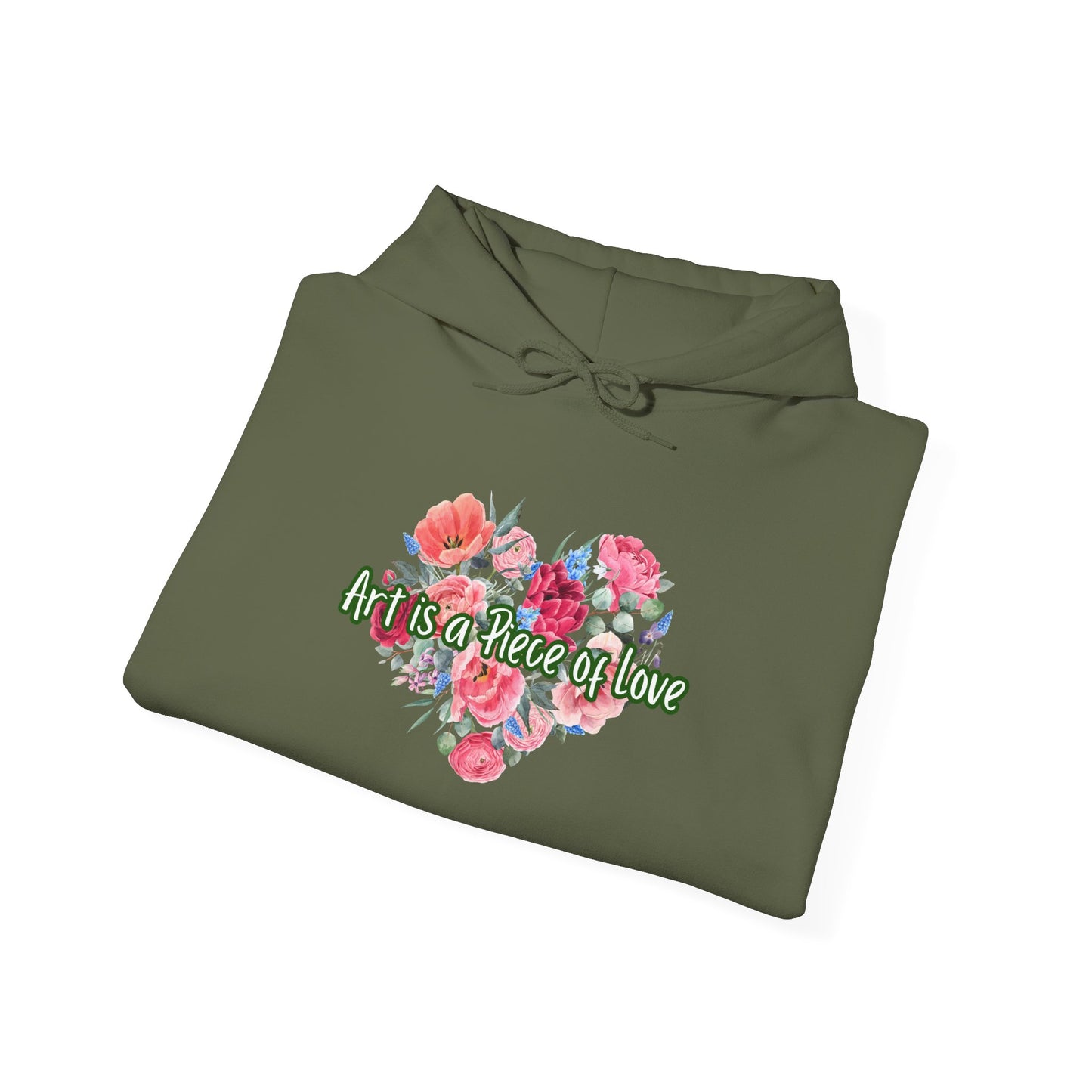 Art Is a Piece of Love Floral Hoodie