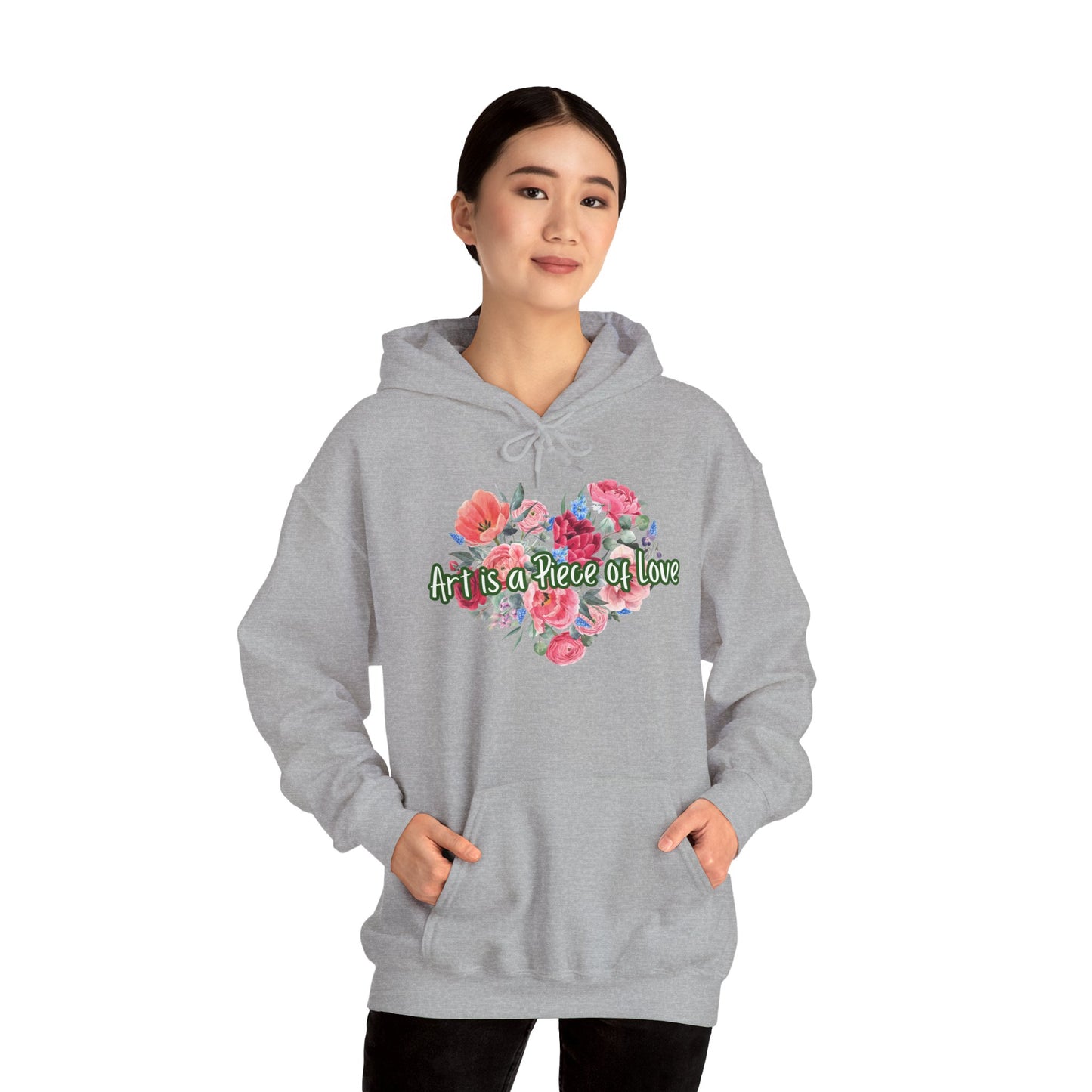 Art Is a Piece of Love Floral Hoodie