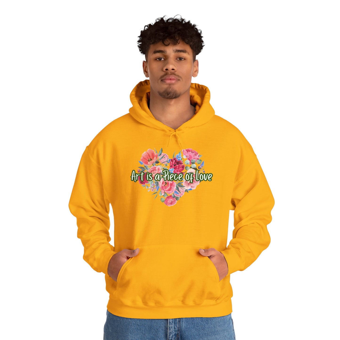 Art Is a Piece of Love Floral Hoodie