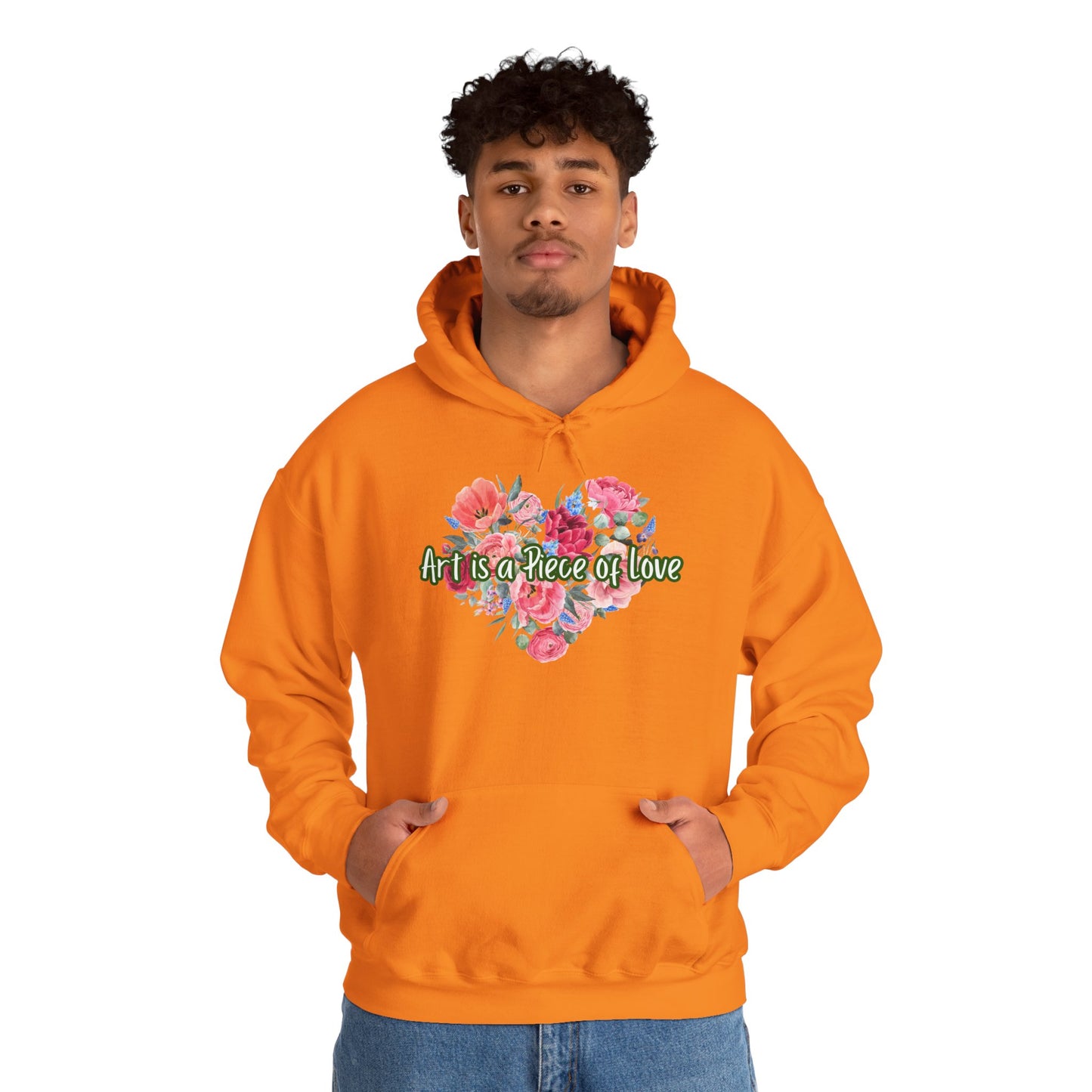 Art Is a Piece of Love Floral Hoodie