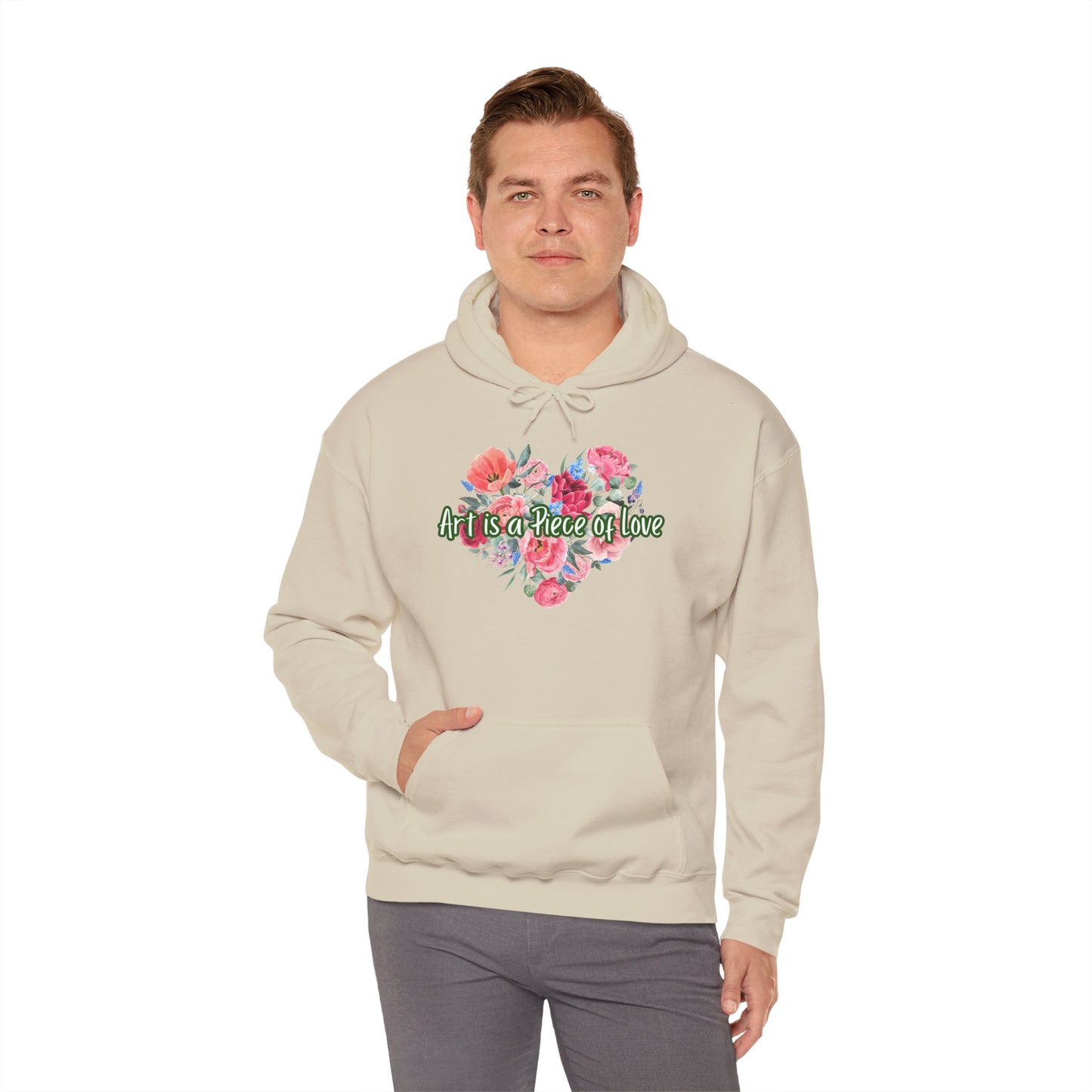 Art Is a Piece of Love Floral Hoodie