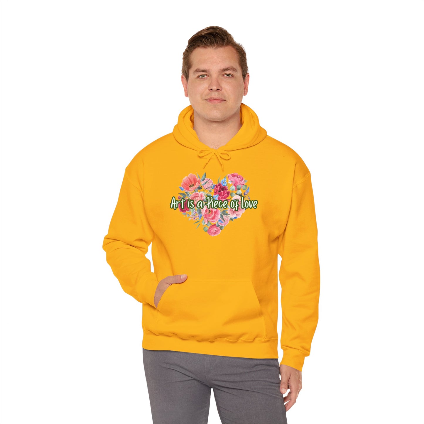 Art Is a Piece of Love Floral Hoodie
