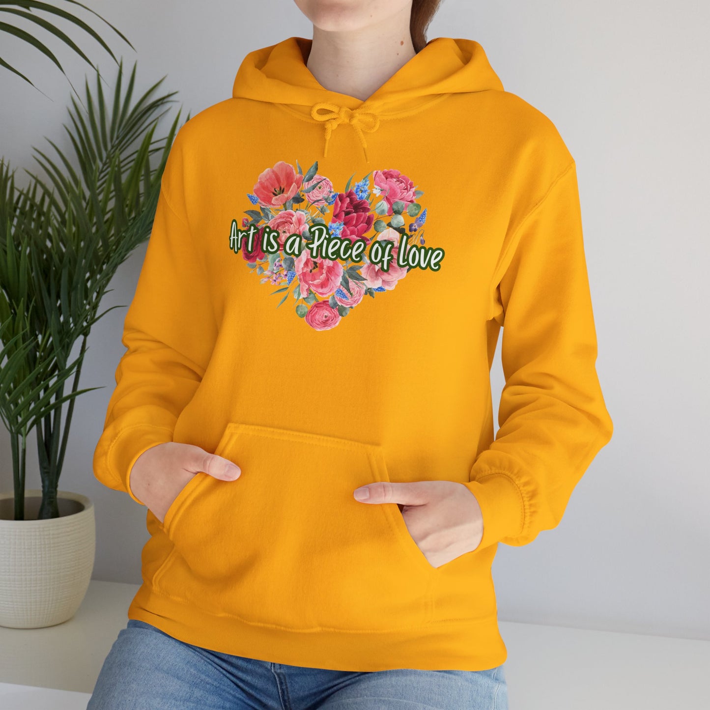 Art Is a Piece of Love Floral Hoodie