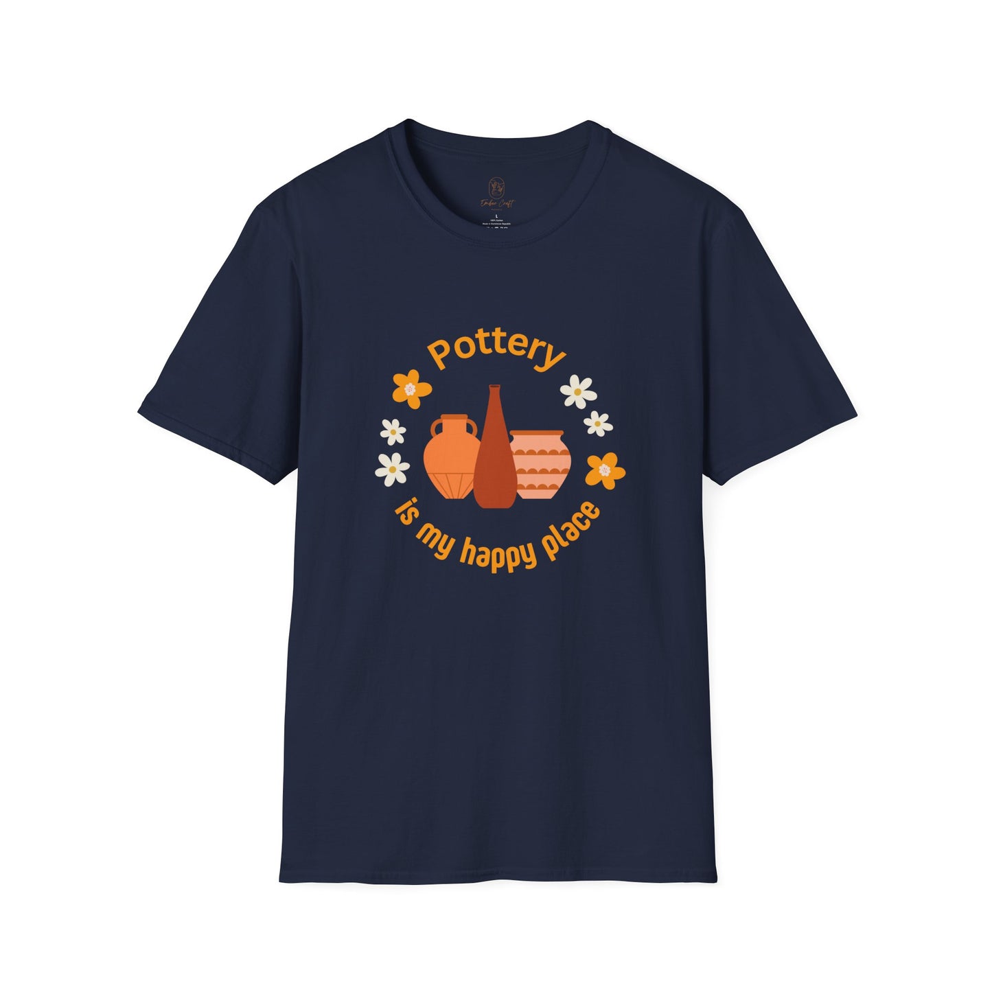 Pottery is my happy place - Unisex Softstyle T-Shirt